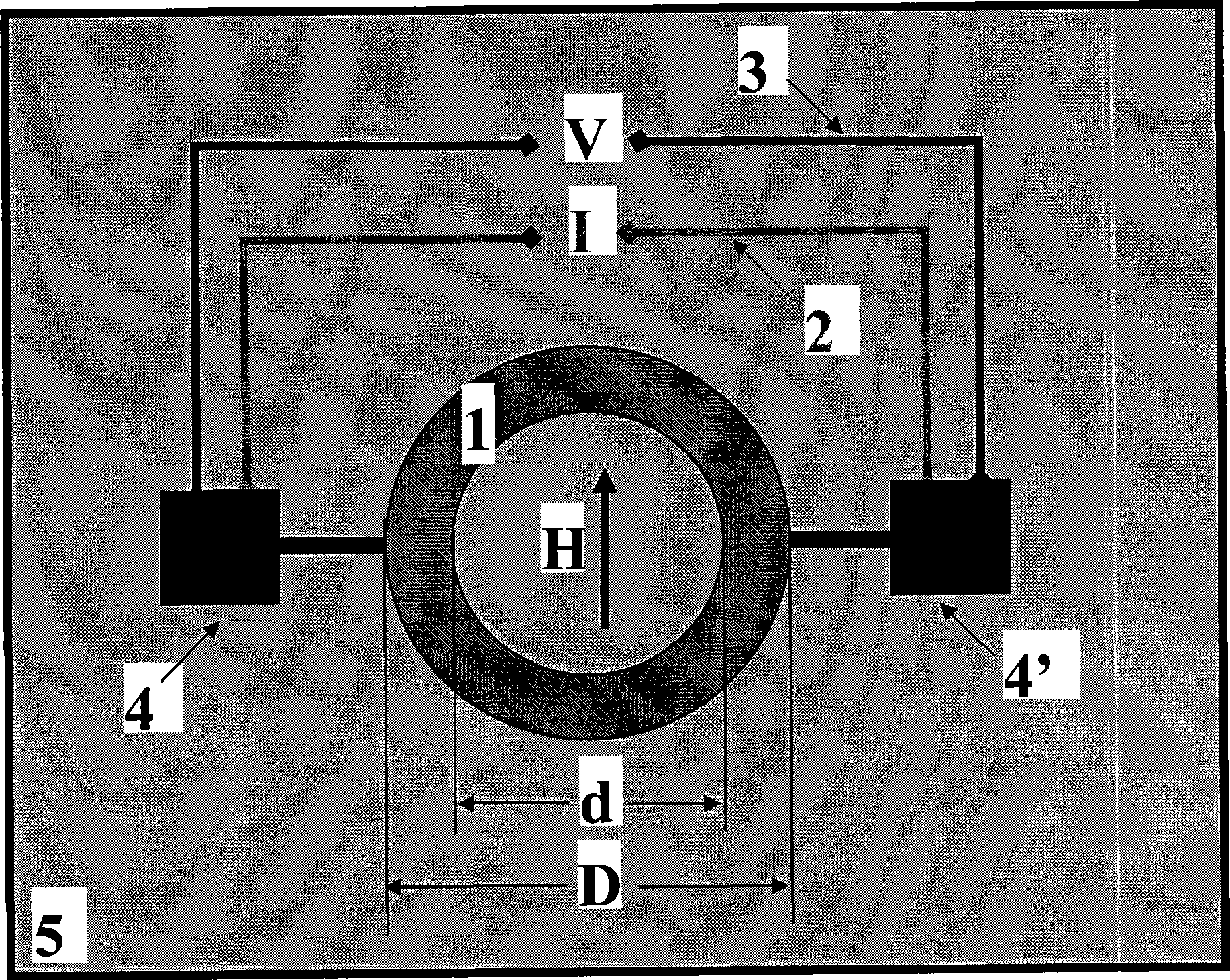 Magnetic field sensor utilizing ferromagnetic nanometer ring strong magnetic resistance effect