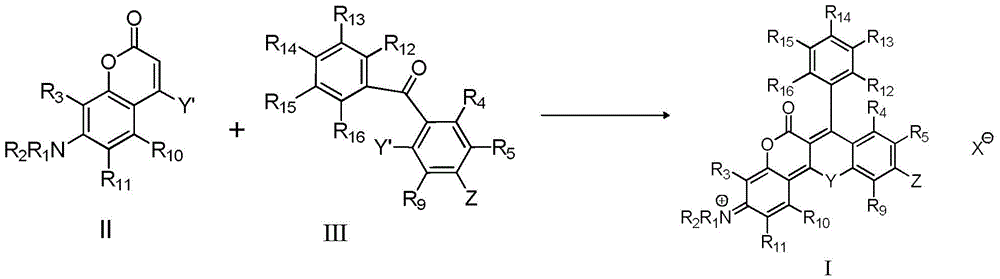 A class of near-infrared fluorescent dyes based on rhodamine and its preparation method and application