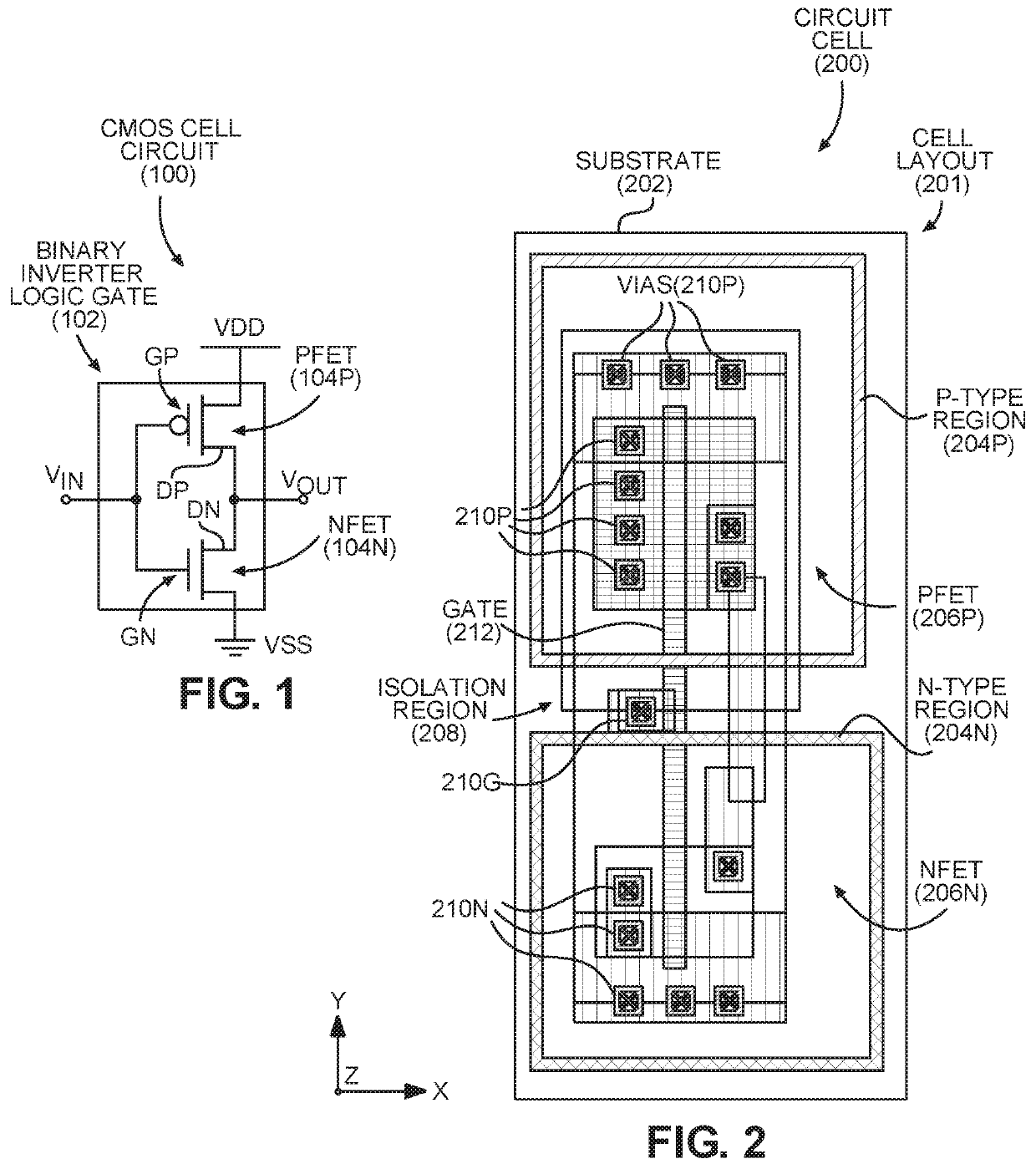 Three-dimensional (3D), vertically-integrated field-effect transistors (FETs) electrically coupled by integrated vertical FET-to-FET interconnects for complementary metal-oxide semiconductor (CMOS) cell circuits