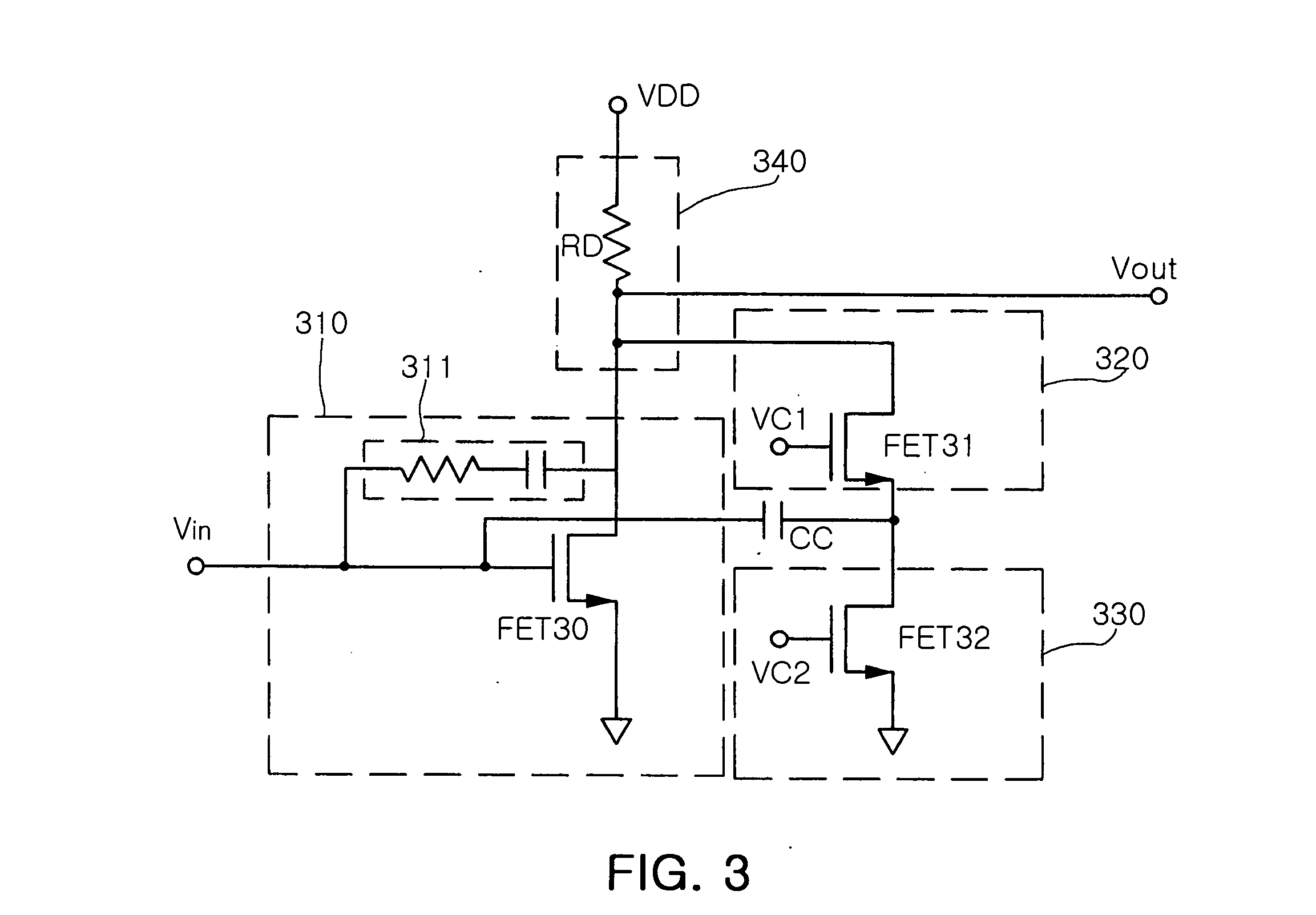 Variable gain wideband amplifier