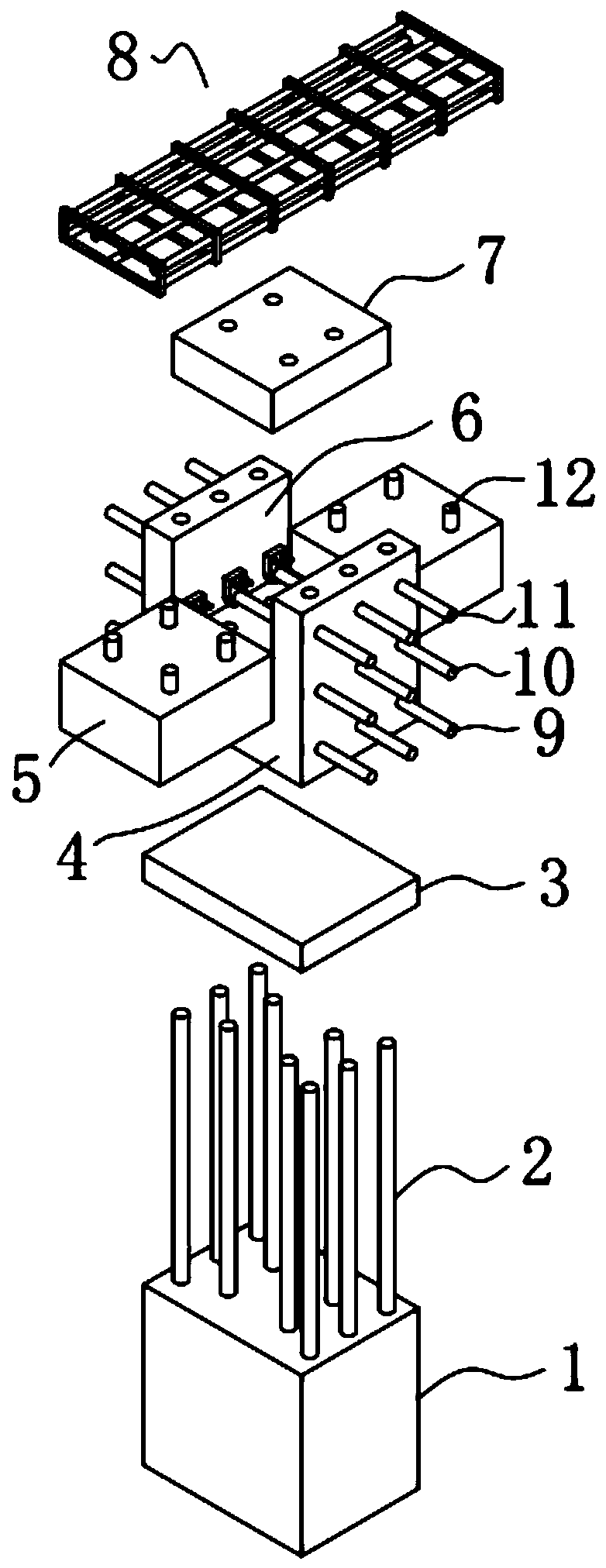 Fabricated building lotus-root-type beam pre-buried heat-preservation plate post-tensioned anchorage joint structure and construction method thereof