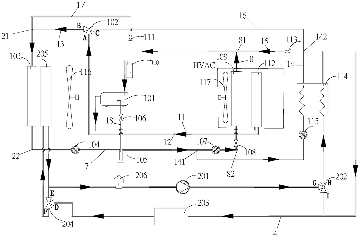 Heat pump air conditioning system and control method thereof and automobile