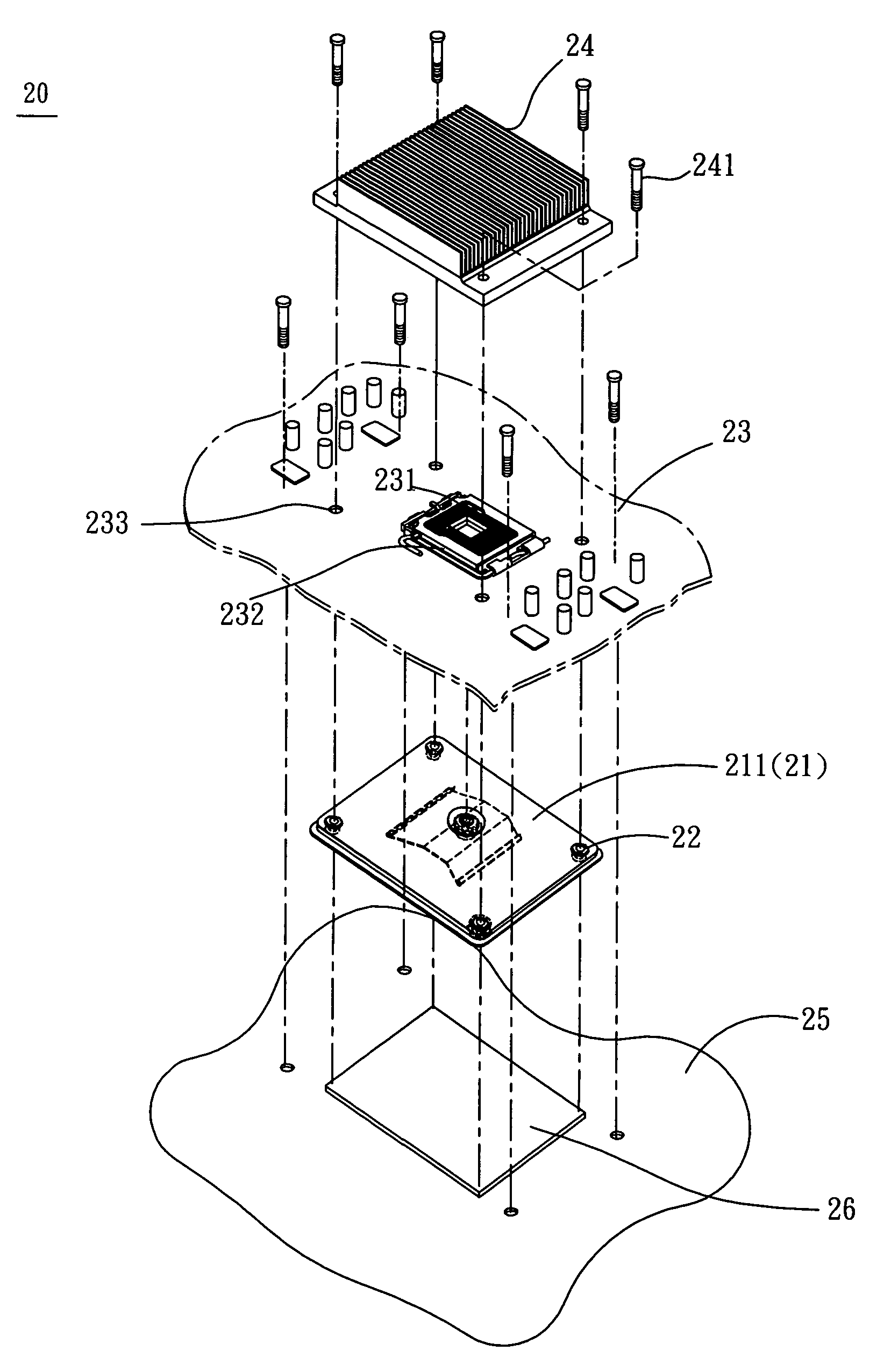 Auxiliary supporting structure of circuit board and assembling method for the same