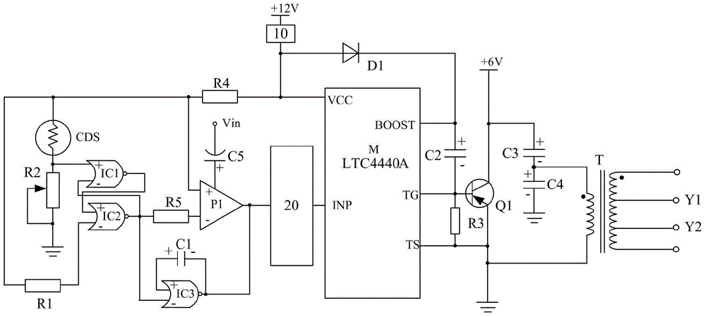 Combined protective optical excitation gate driving system based on logic protection amplifying circuit