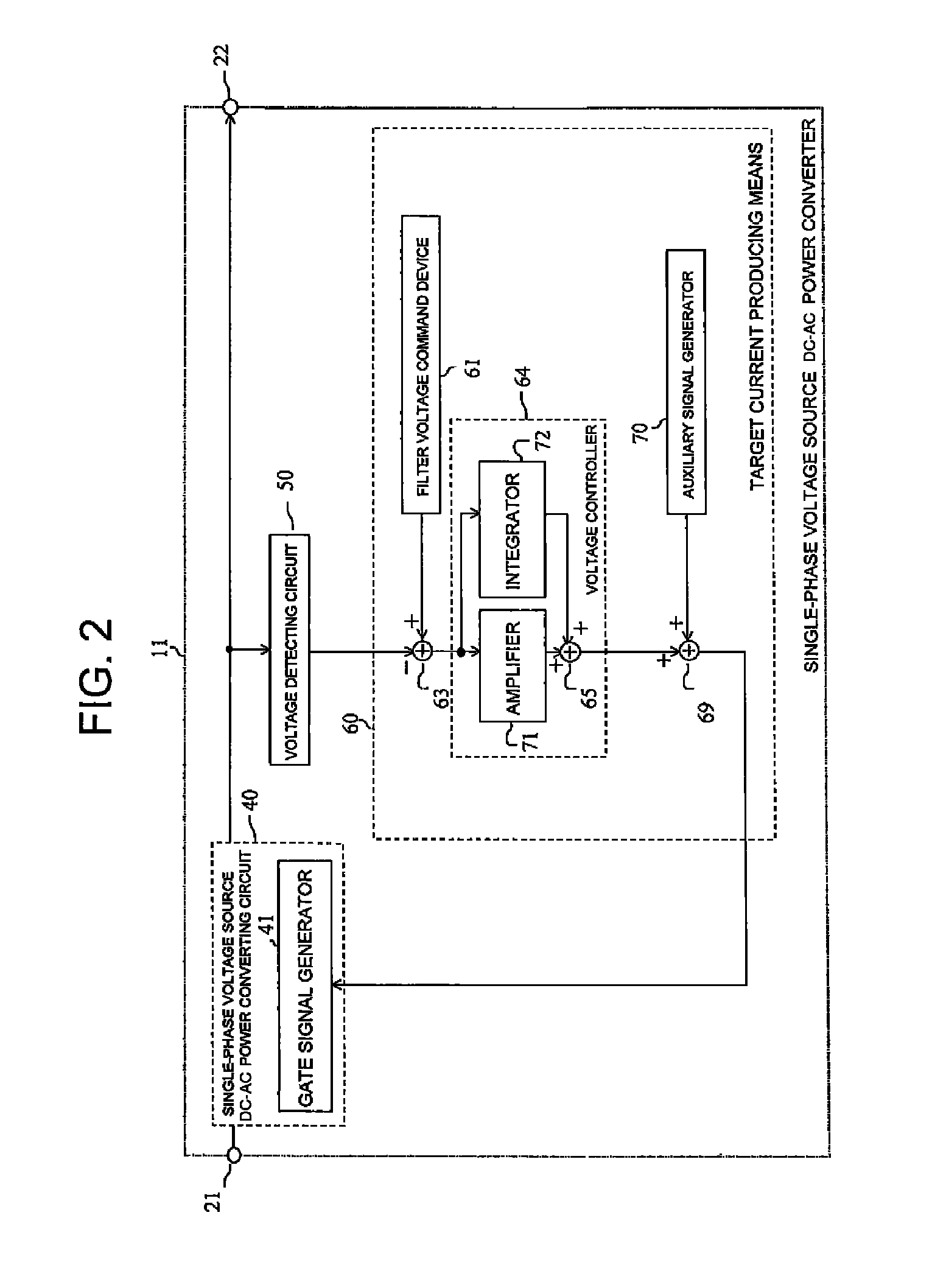 Single-phase voltage source DC-AC power converter and three-phase voltage source DC-AC power converter