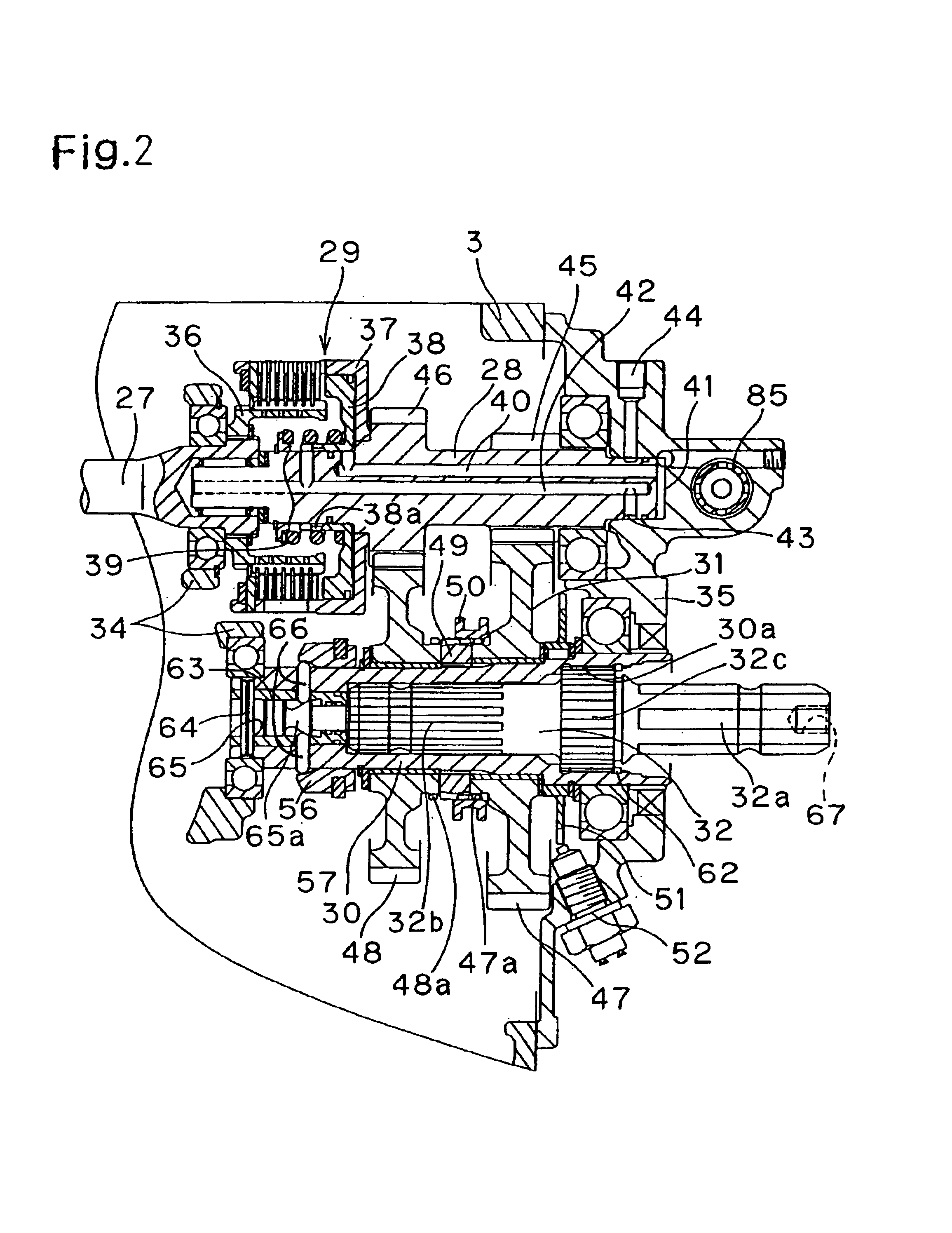 Power take-off assembly of a working vehicle