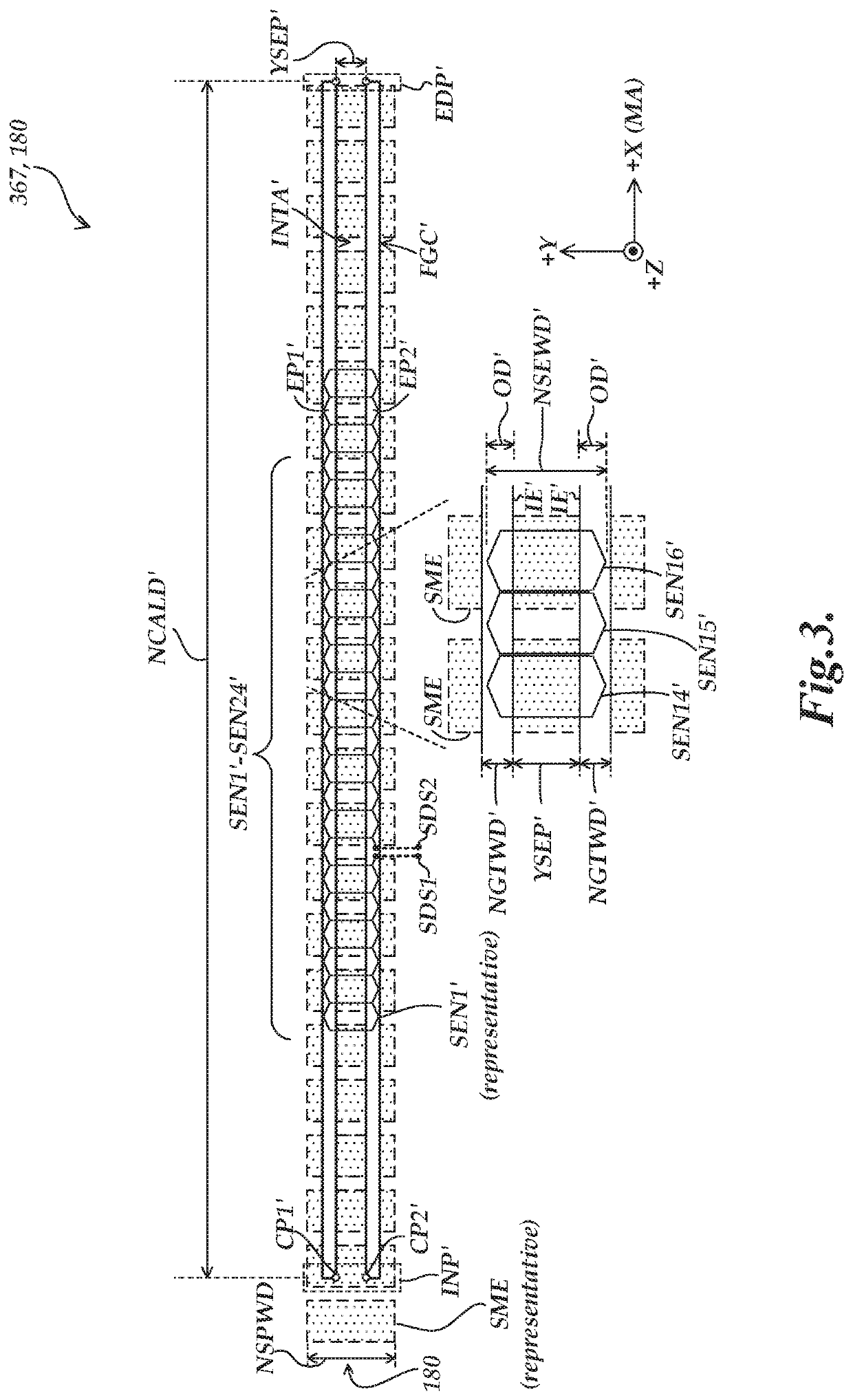 Winding and scale configuration for inductive position encoder