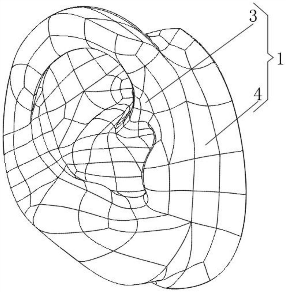 Composite artificial stent for total auricle reconstruction and preparation method of composite artificial stent