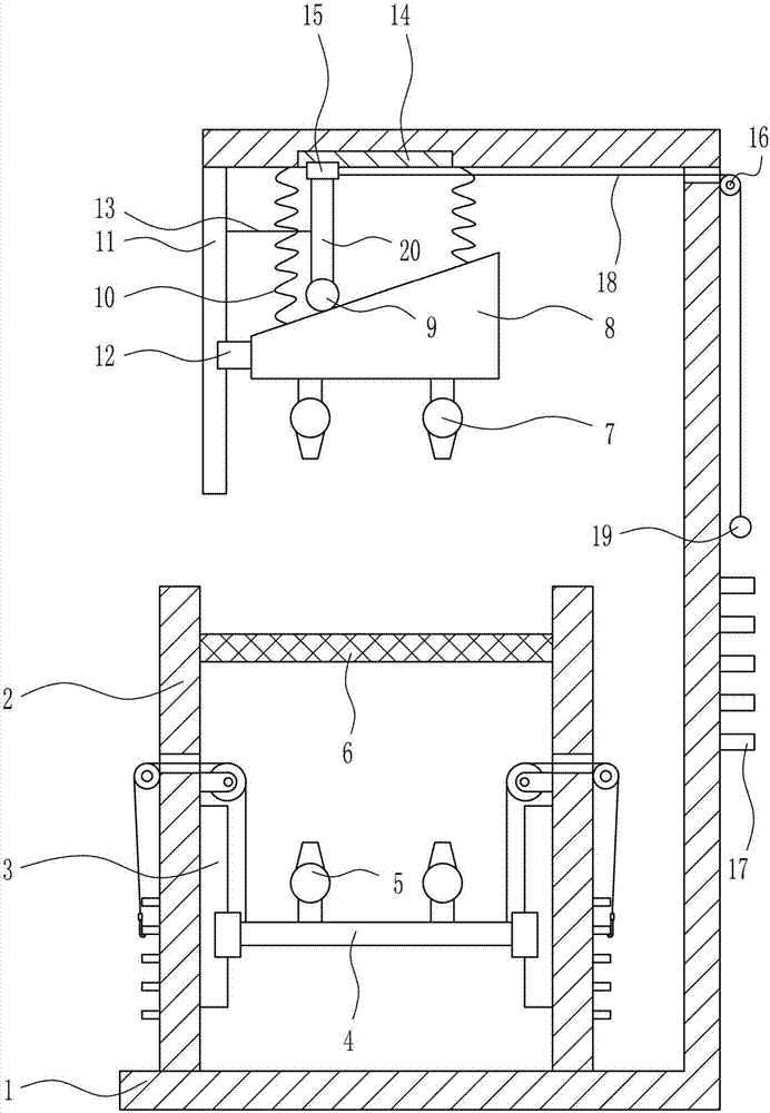 Raw material air drying device adopted after silk screening and used for manufacturing of ceiling lamp lampshade