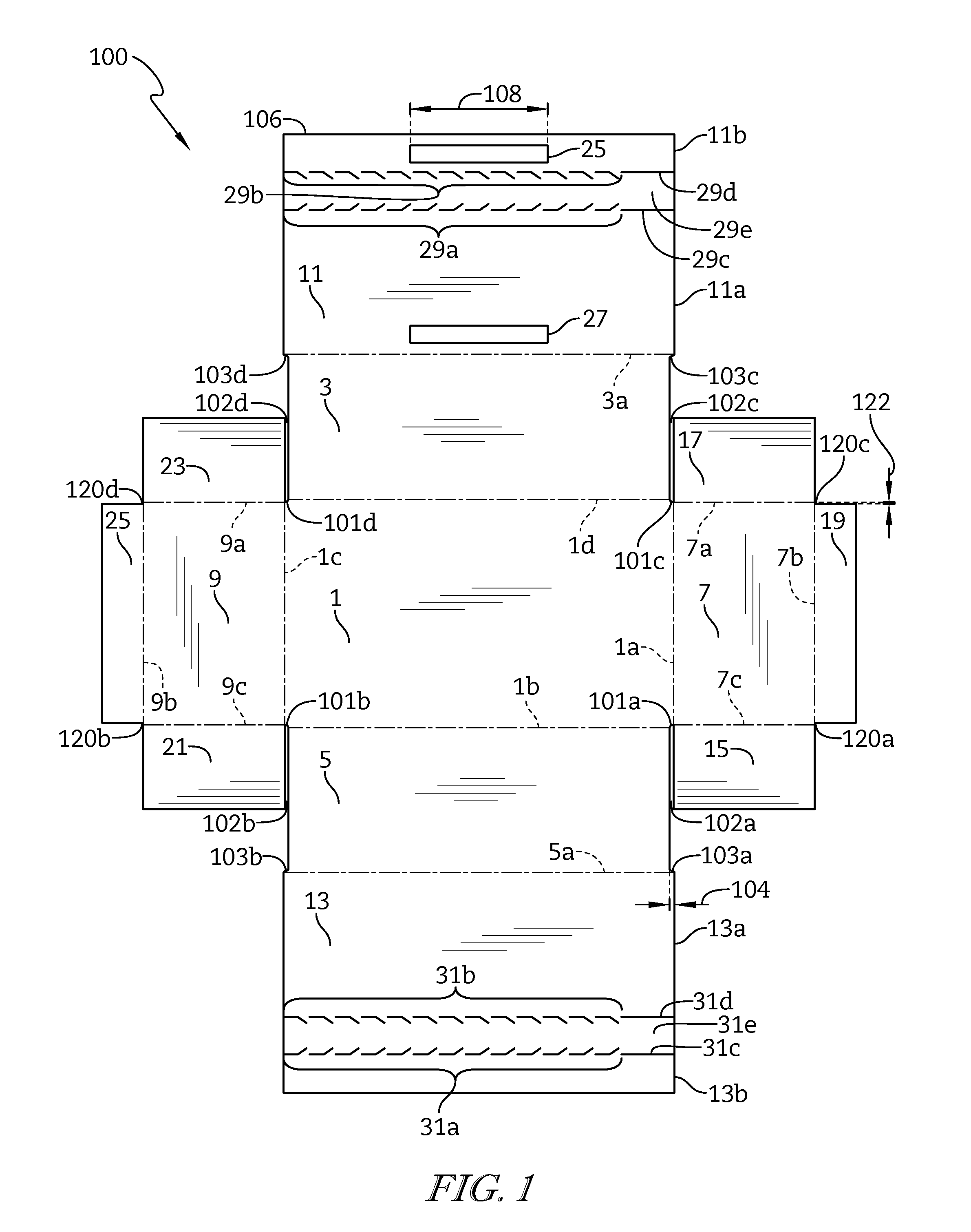 Reversible box with tear-away strips