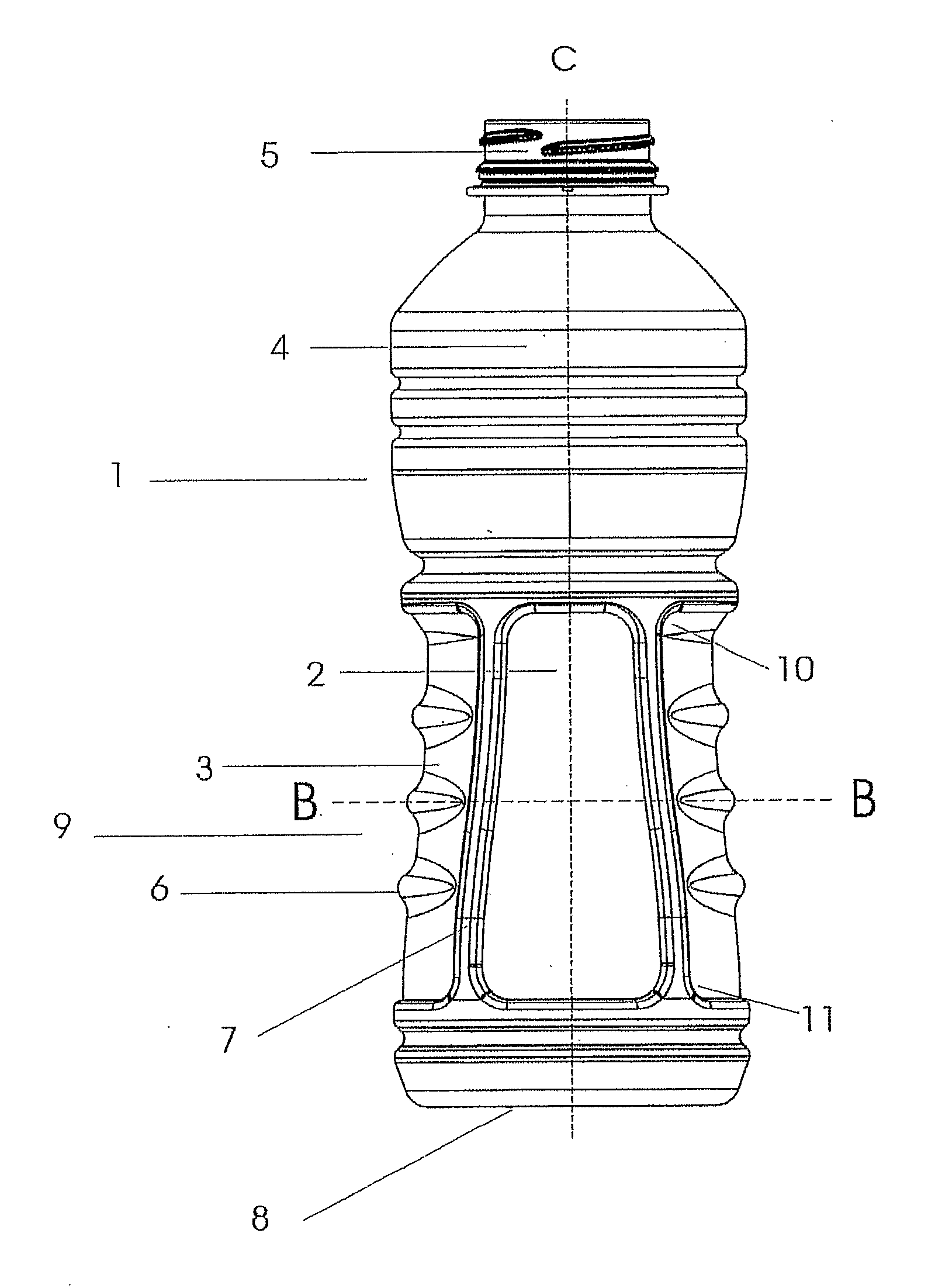 Pressure container with differential vacuum panels