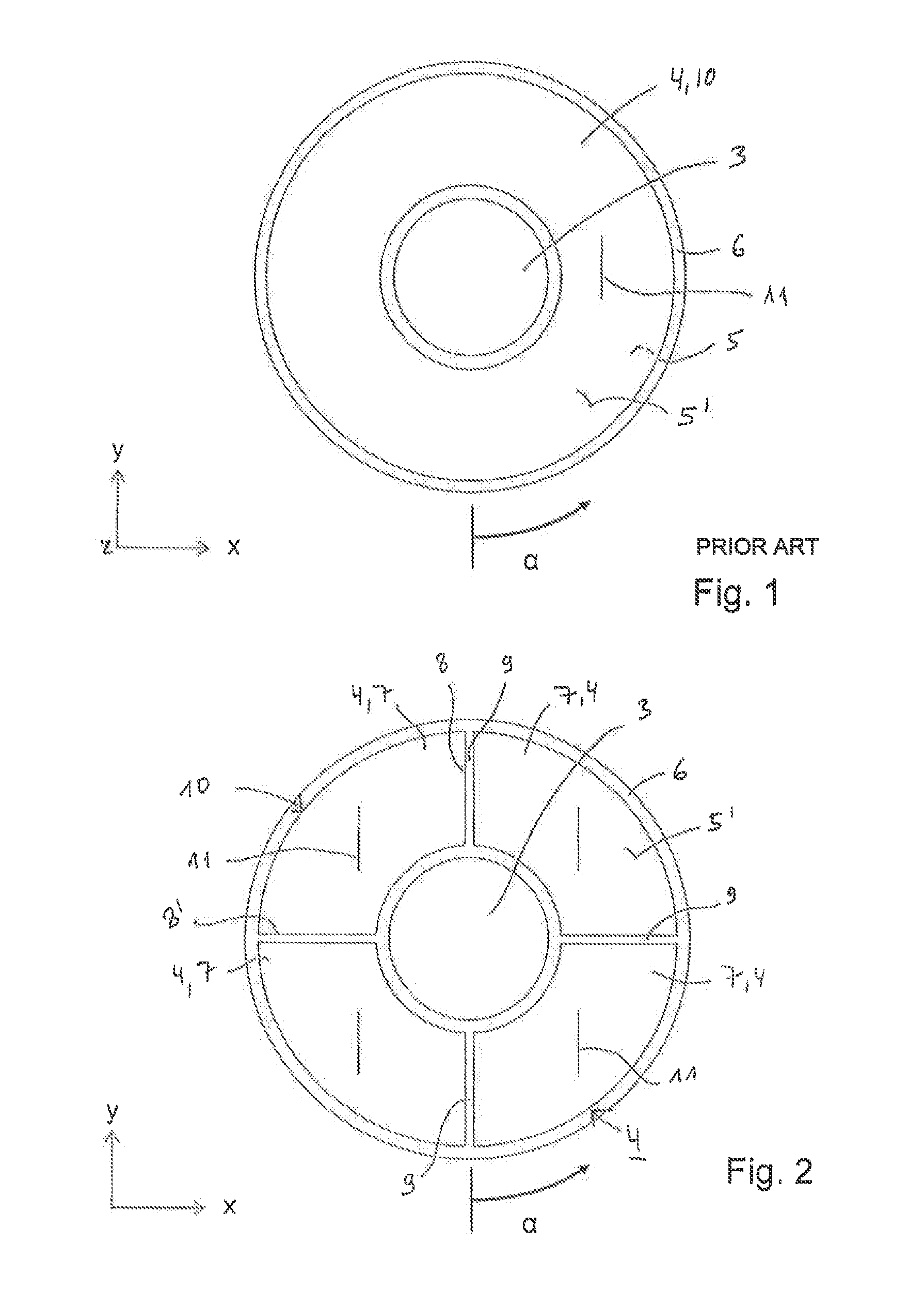 Measuring element, measuring body and measuring arrangement for measuring a force, and use of such a measuring body