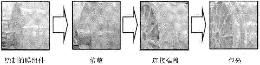 Tubular molded body capable of completely wrapping membrane module and industrial filter device using the tubular molded body