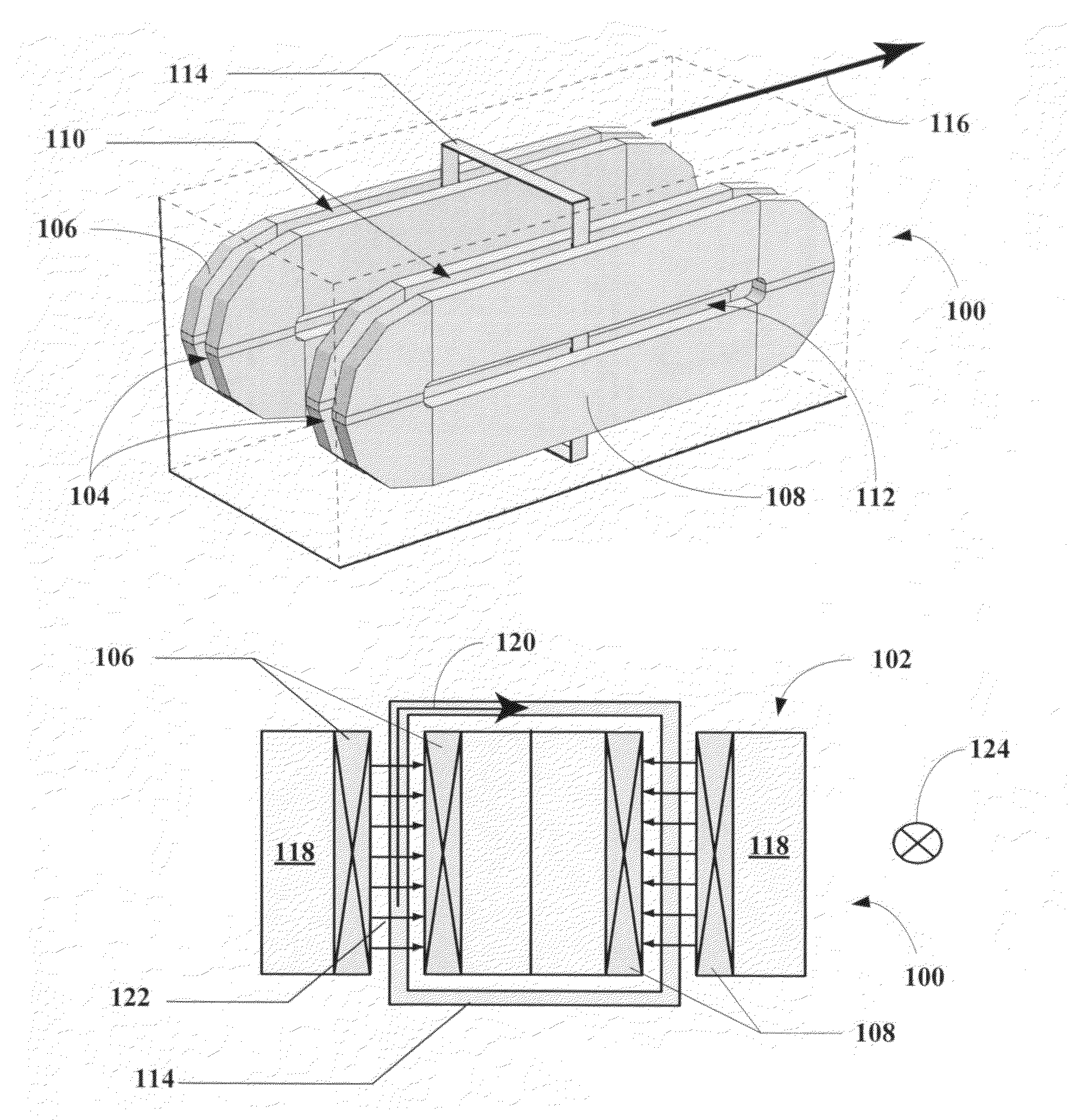 Linear motor geometry for use with persistent current magnets