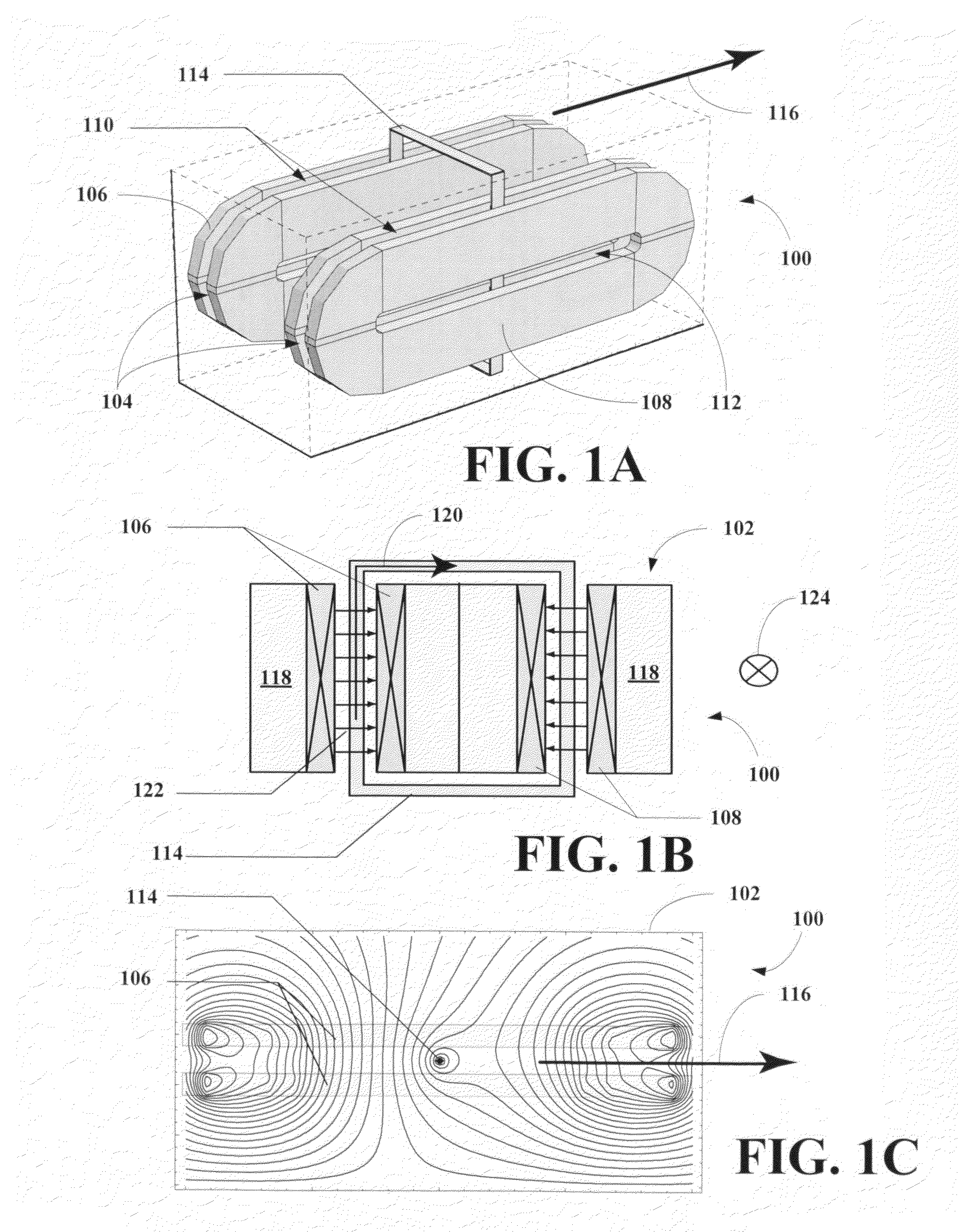 Linear motor geometry for use with persistent current magnets