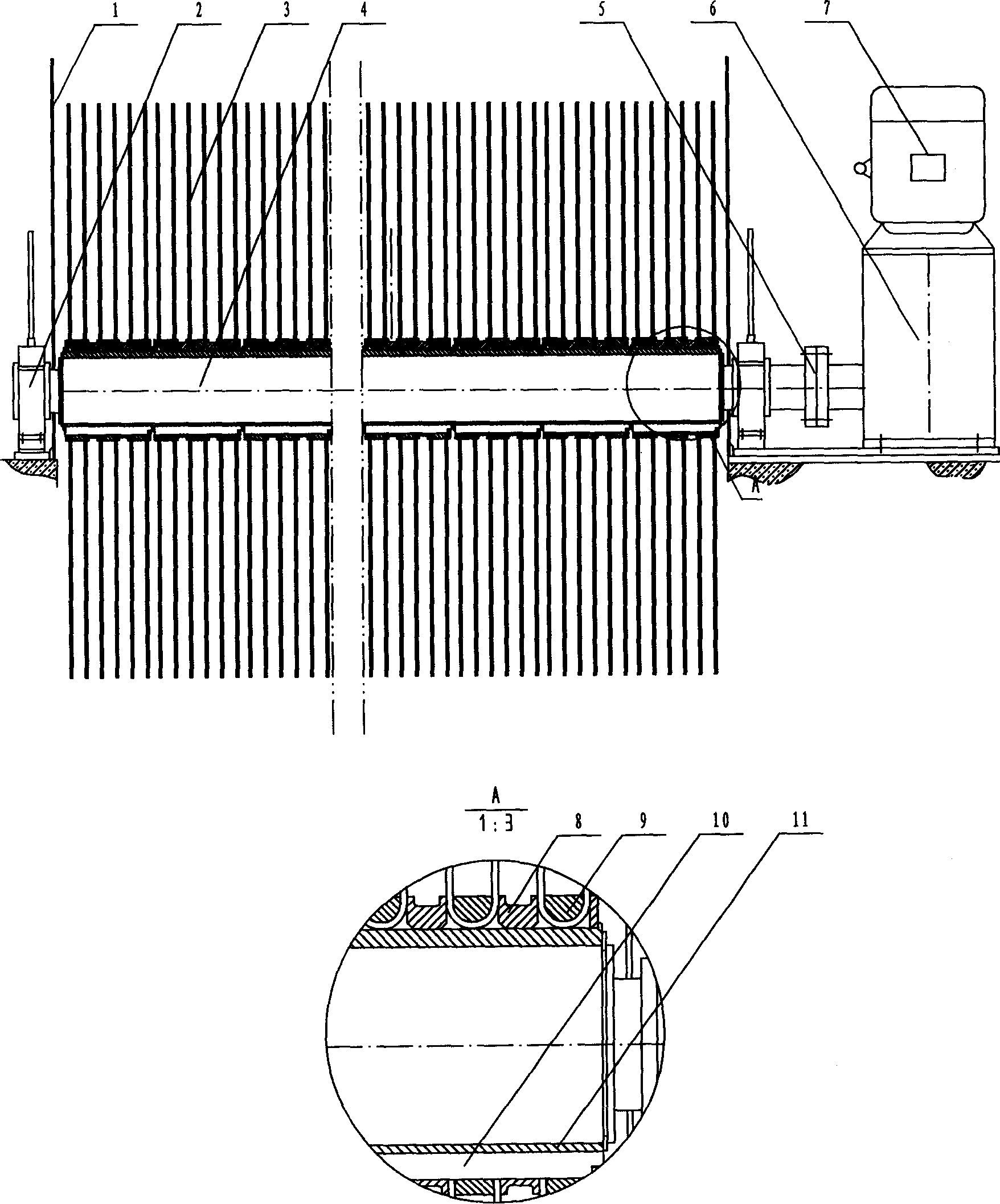 Needle brush aerator