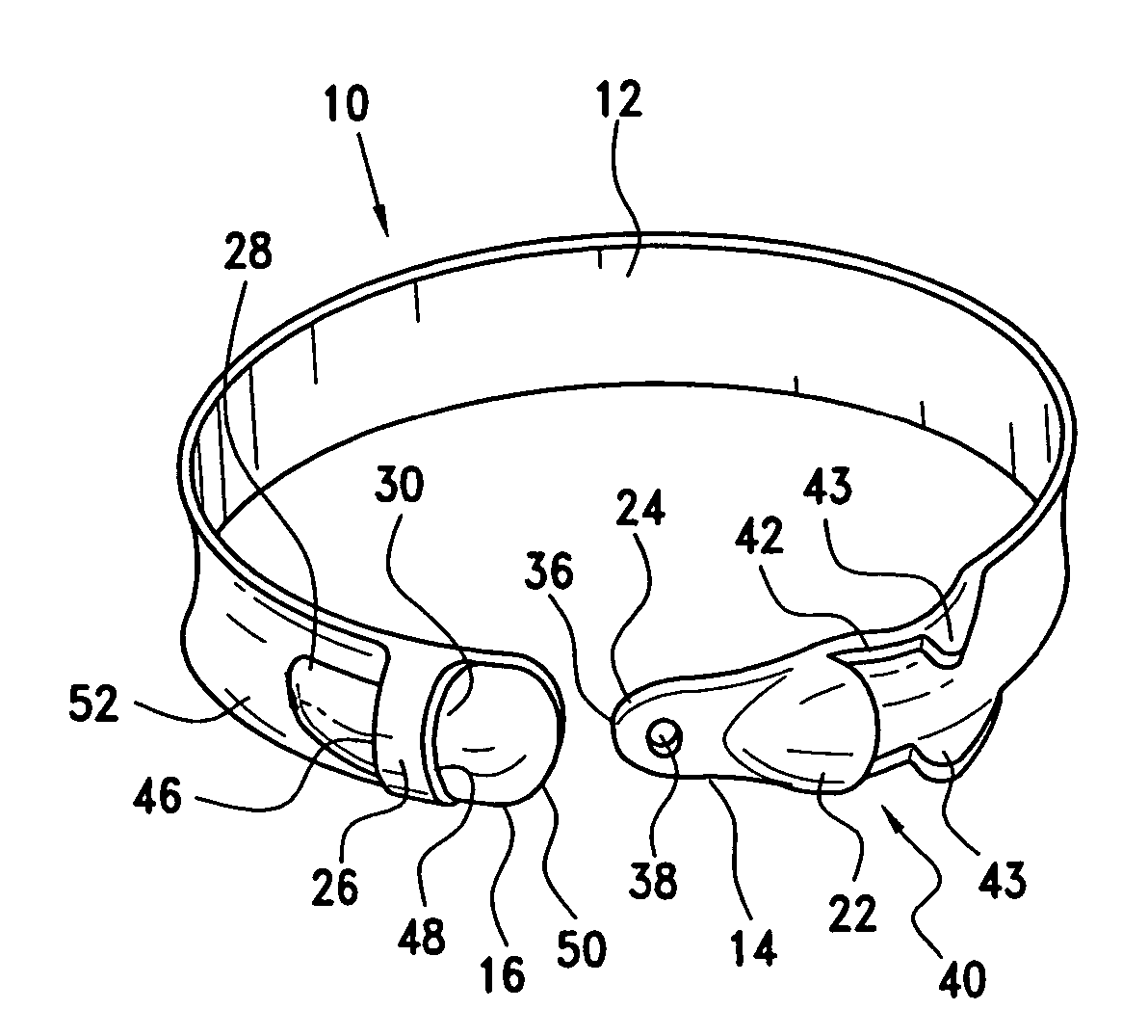 Latching device for gastric band
