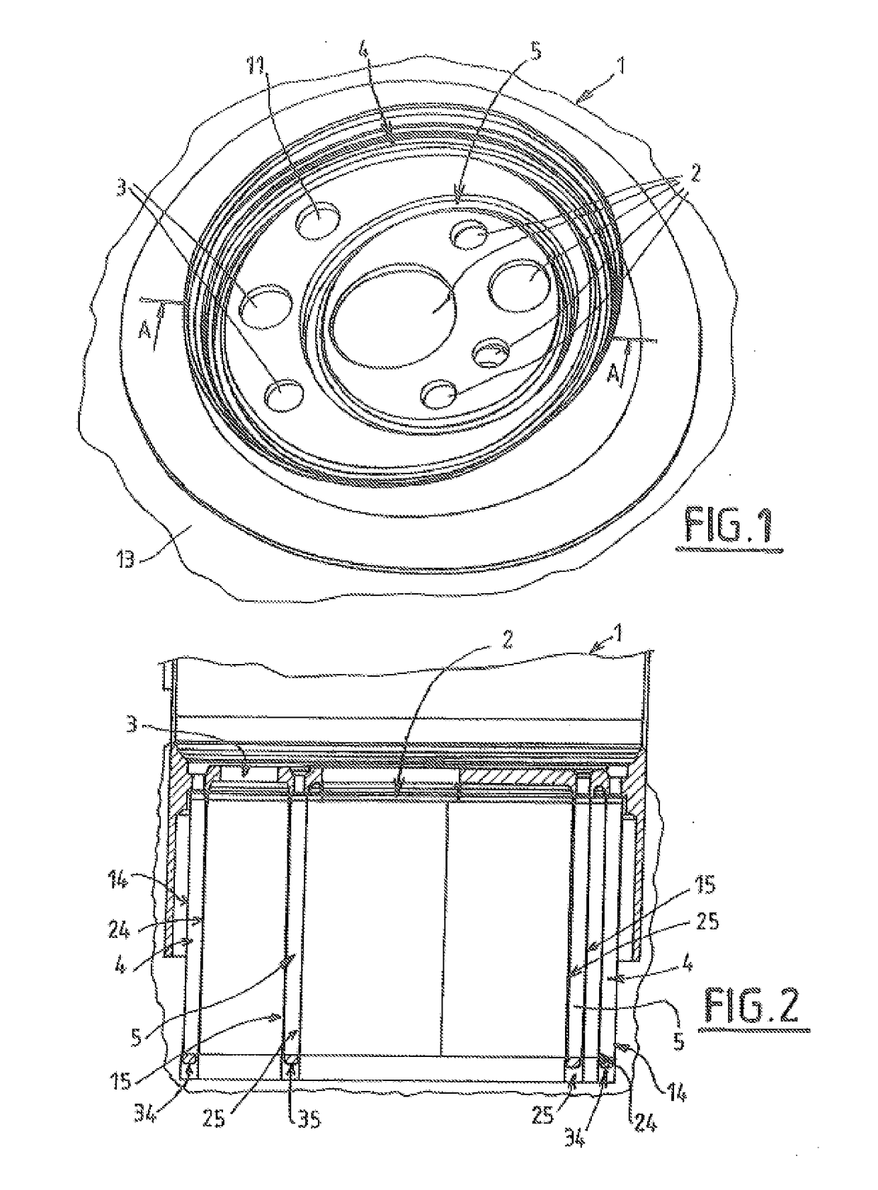 Support element, corresponding cryogenic fluid circuit and corresponding method