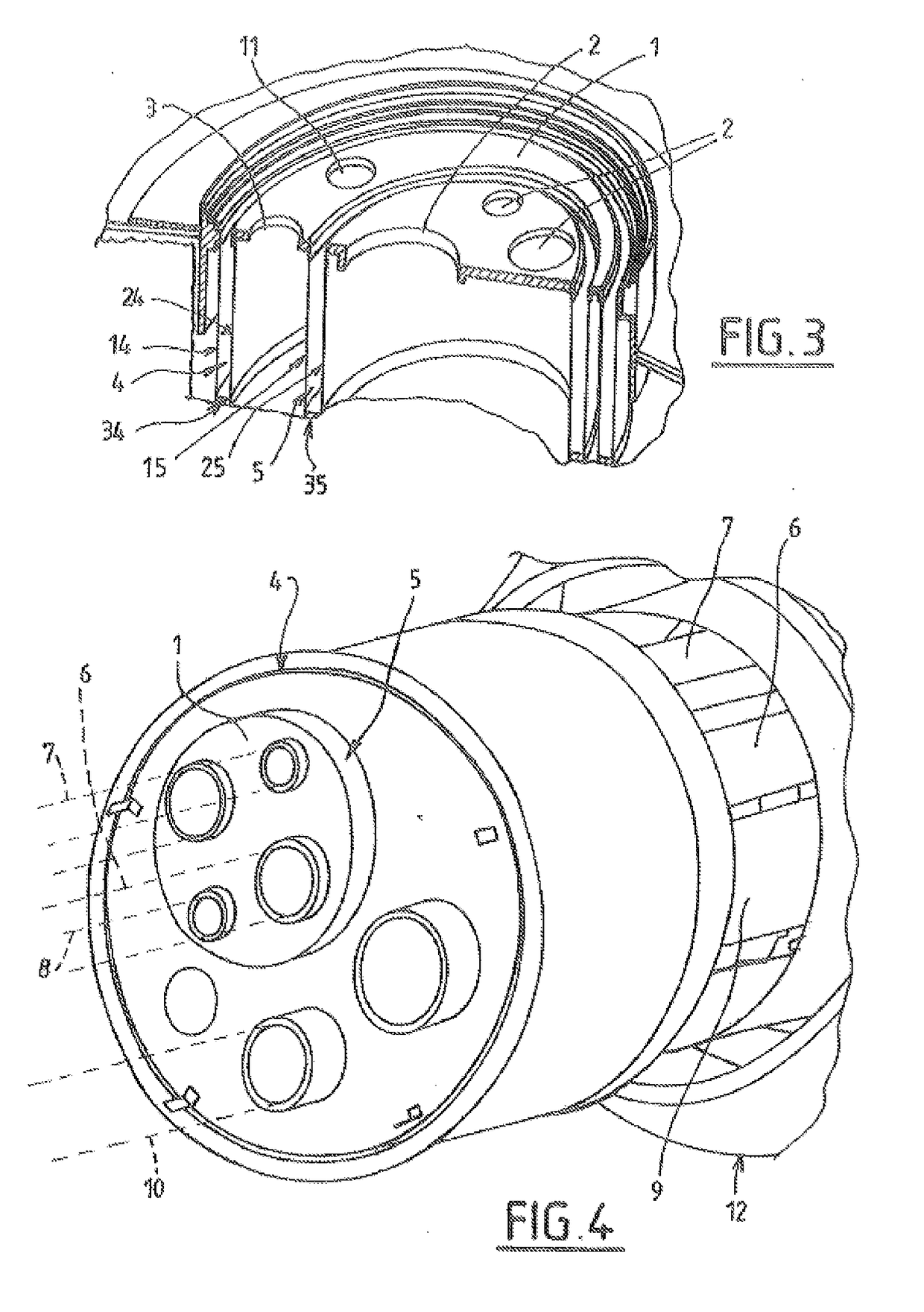 Support element, corresponding cryogenic fluid circuit and corresponding method