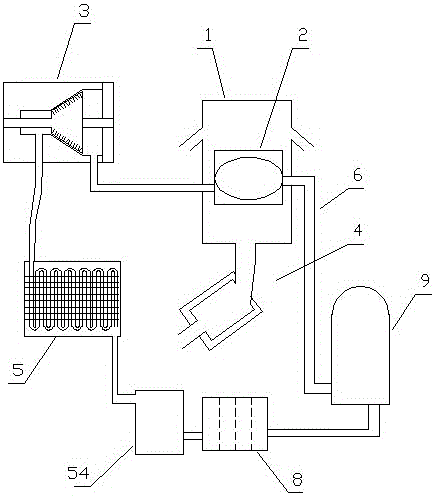 Internal combustion engine tail gas utilization heat energy power system based on honeycomb cavity gasification