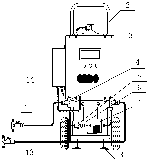 Automatic calibration device for dynamic error of movable on-line oil gas monitoring system