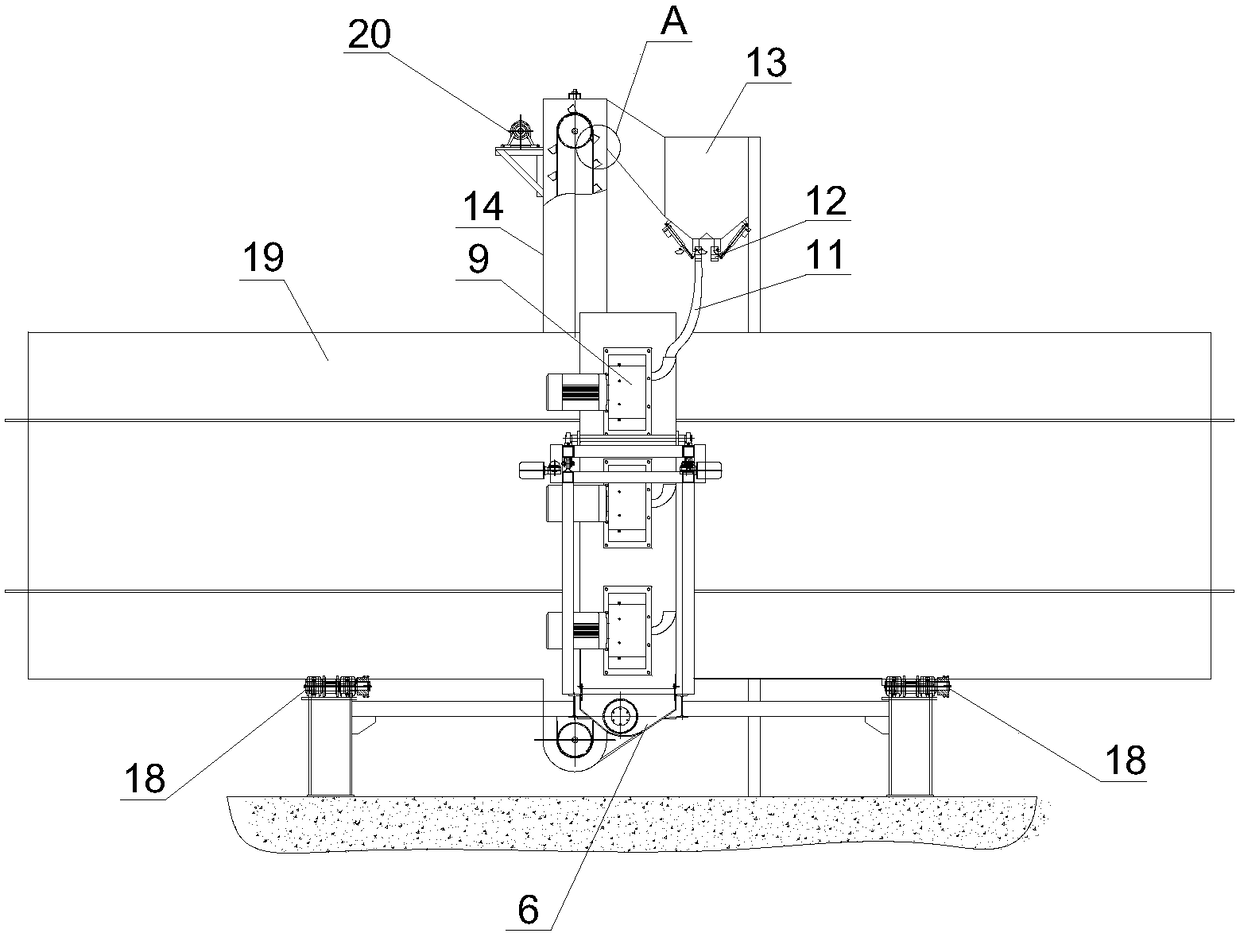 An automatic shot blasting machine for the inner and outer walls of large-diameter steel pipes