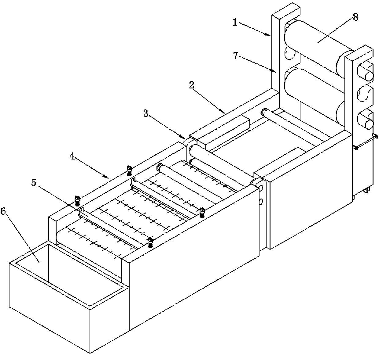 Plastic film cutting making device