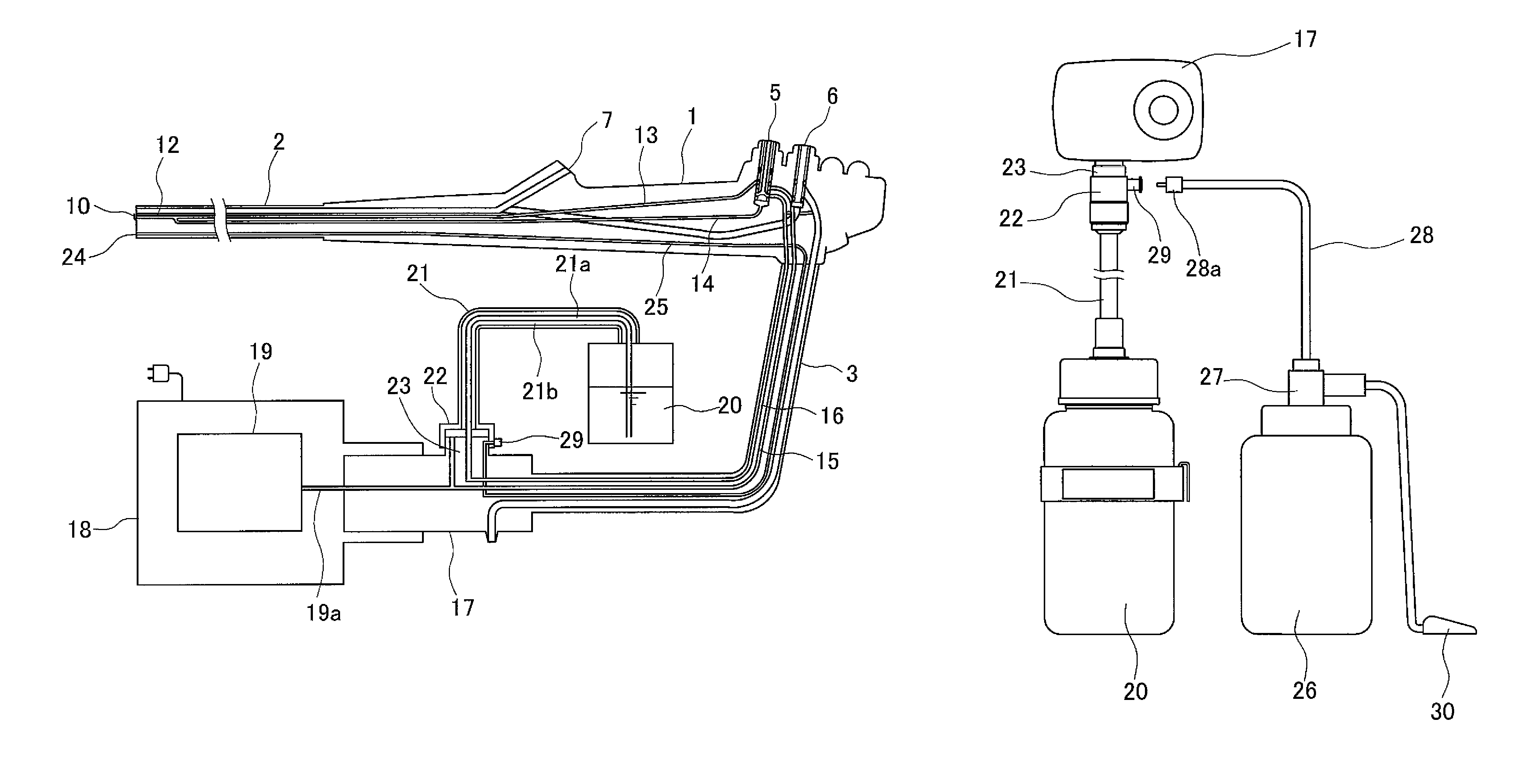 Endoscopic fluid feed system