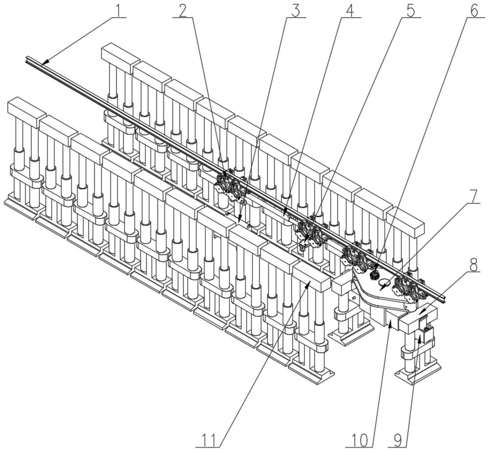 Mining intelligent bracket carrying device and carrying method thereof