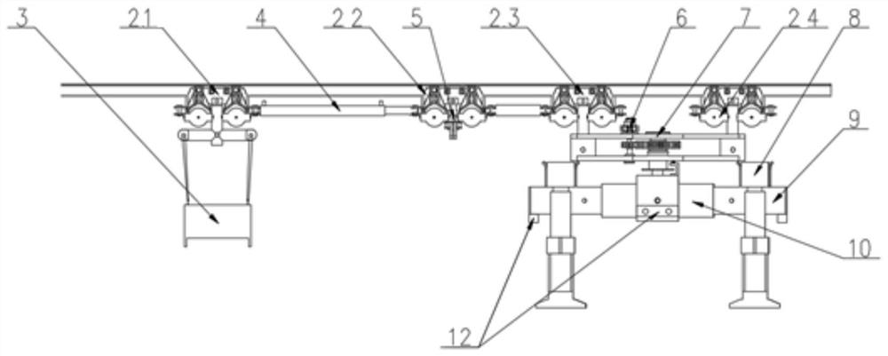 Mining intelligent bracket carrying device and carrying method thereof