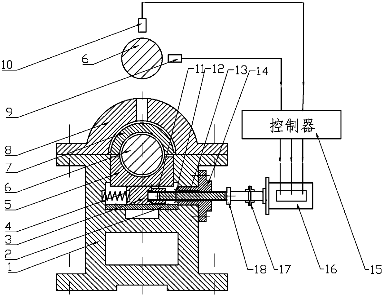 Intelligent support sliding bearing device with adjustable clearance and clearance adjustment method