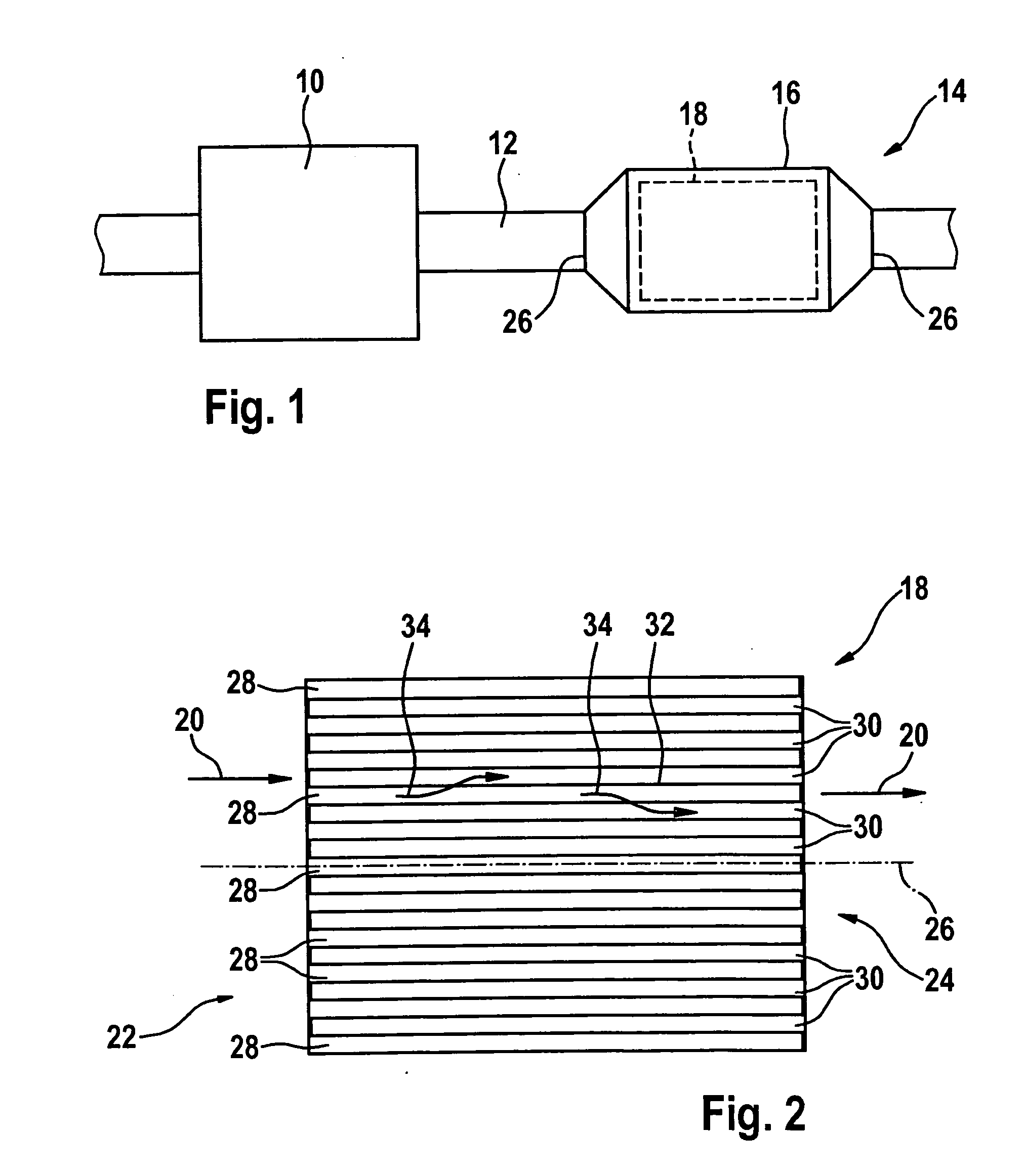 Filter element, especially for filtering the exhaust gases of an internal combustion engine