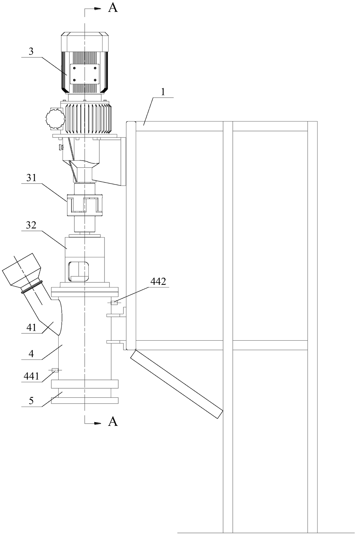 An activated carbon particle preparing device