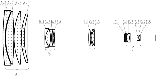 High-resolution large field of view continuous zoom camera lens and control method thereof