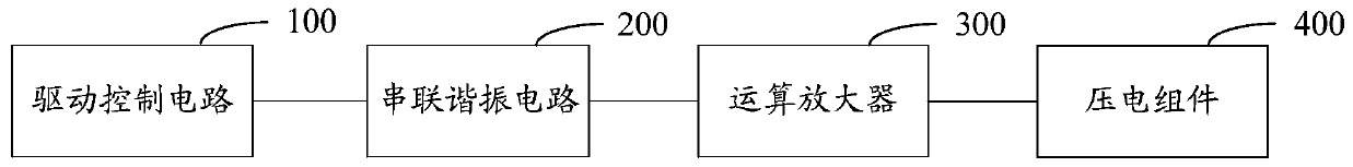 Piezoelectric component resonance compensation circuit and method