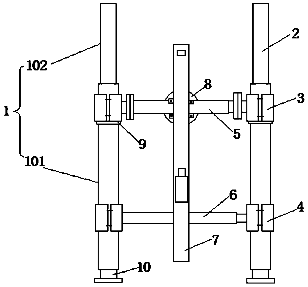 Mining roof cutting drilling rig combined step device and use method thereof