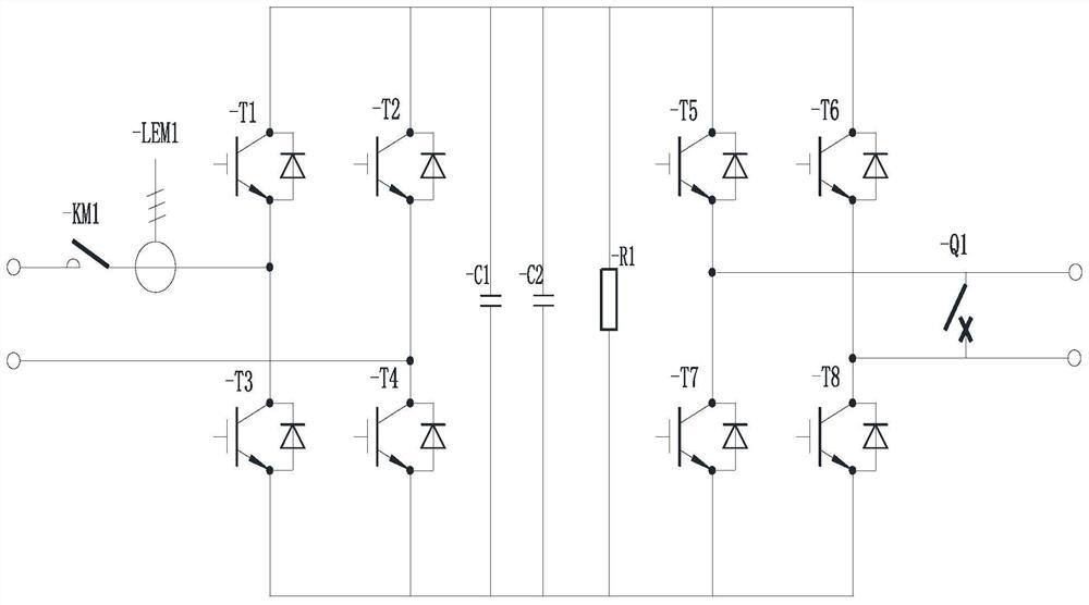 Power system suitable for through-type in-phase power supply device