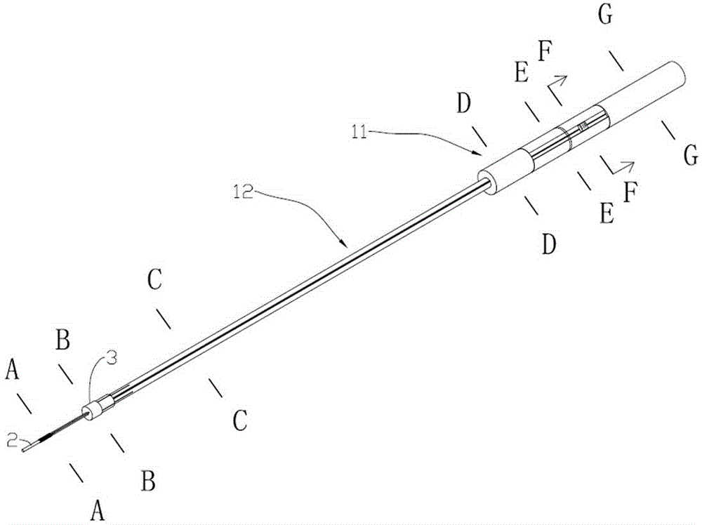 Inoculating needle used for sterile operation