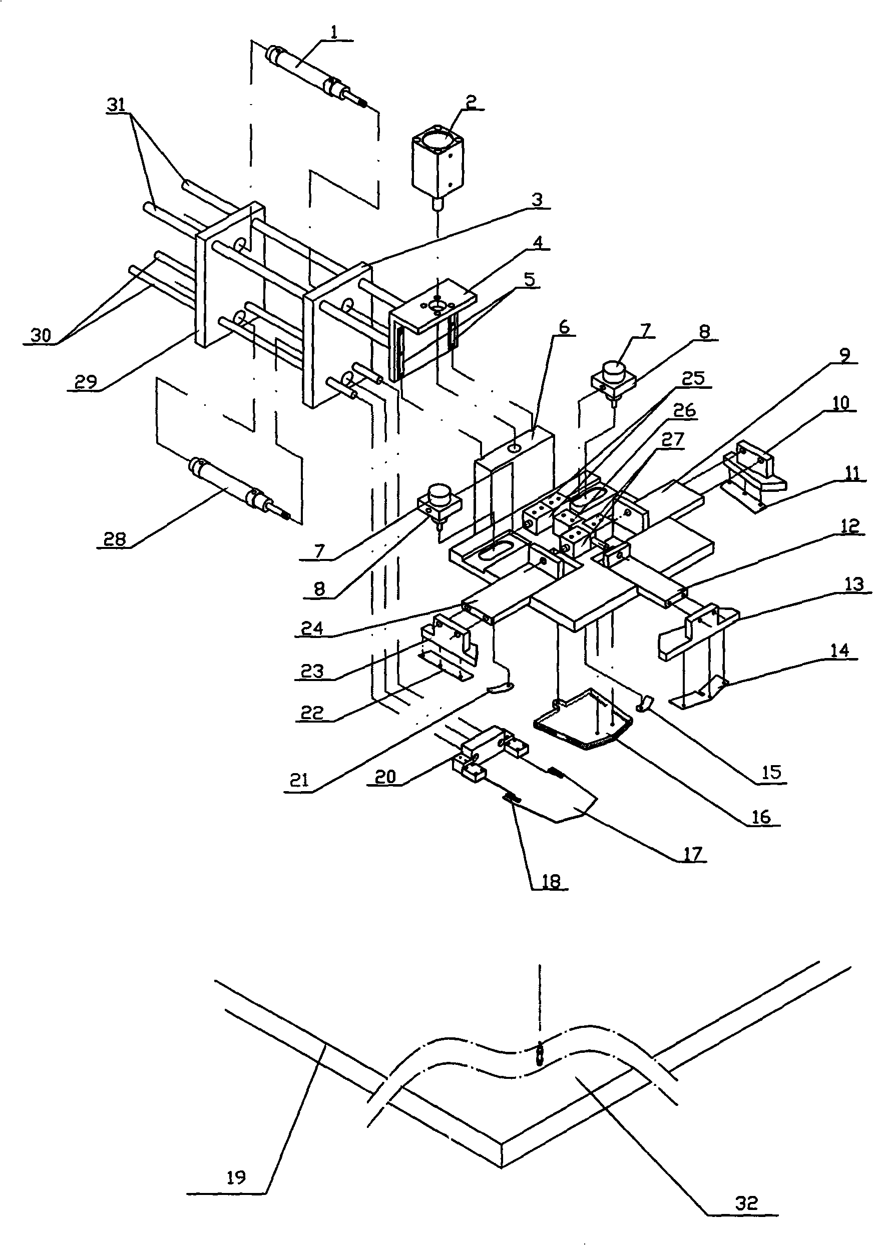 Automatic pocket creasing mechanism