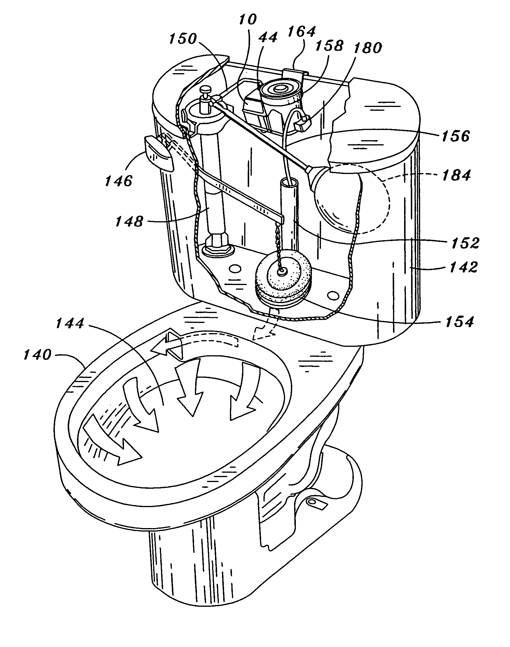 Automatic cleaning assembly for a toilet bowl