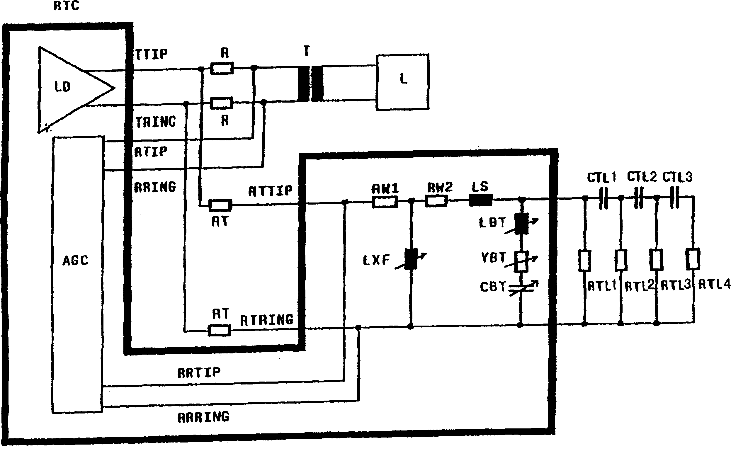 Scaled impedance replica for echo attenuation in digital transmission systems