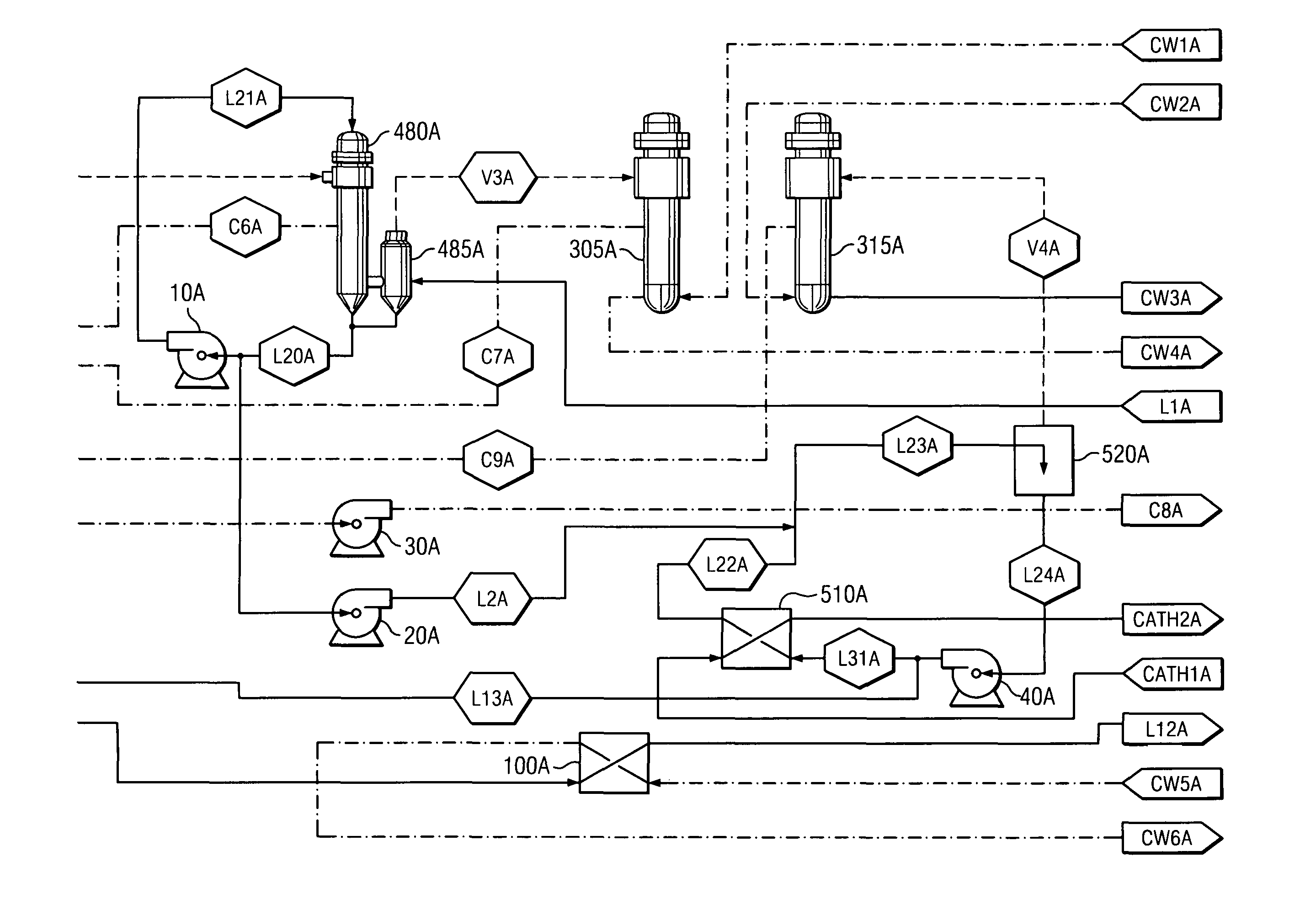 Method of concentrating an aqueous caustic alkali using a catholyte heat recovery evaporator