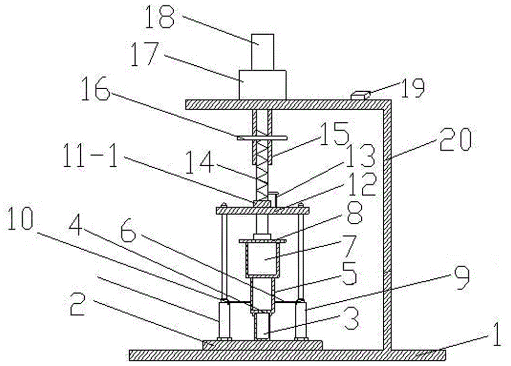 Test piece mold release device for civil engineering tests