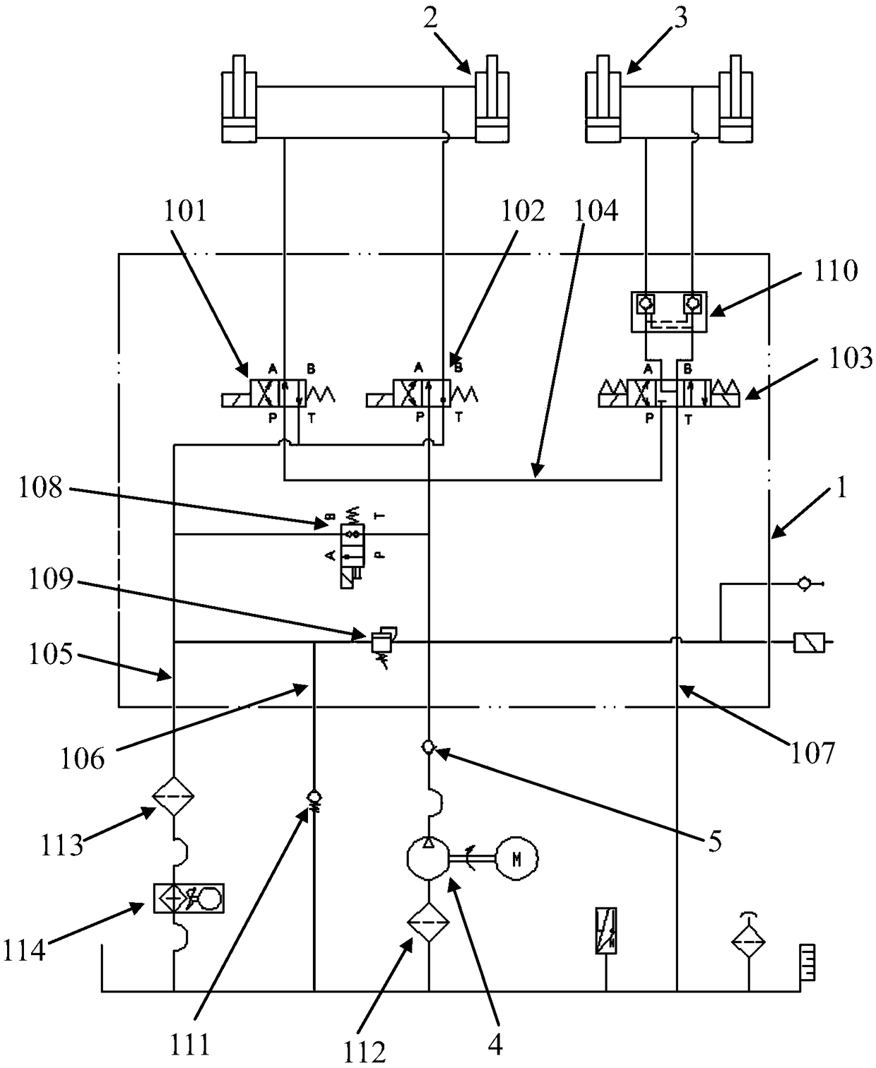 Hydraulic valve set for garbage compression