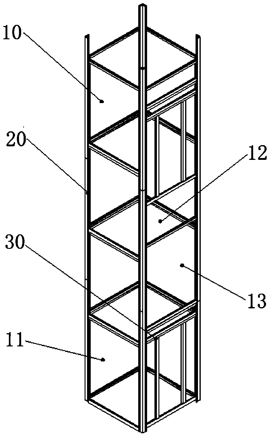 An elevator shaft frame and its installation method