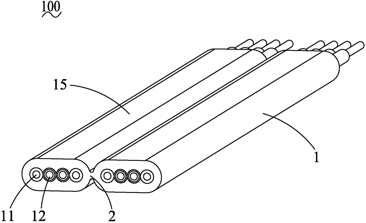 Flat cable combination