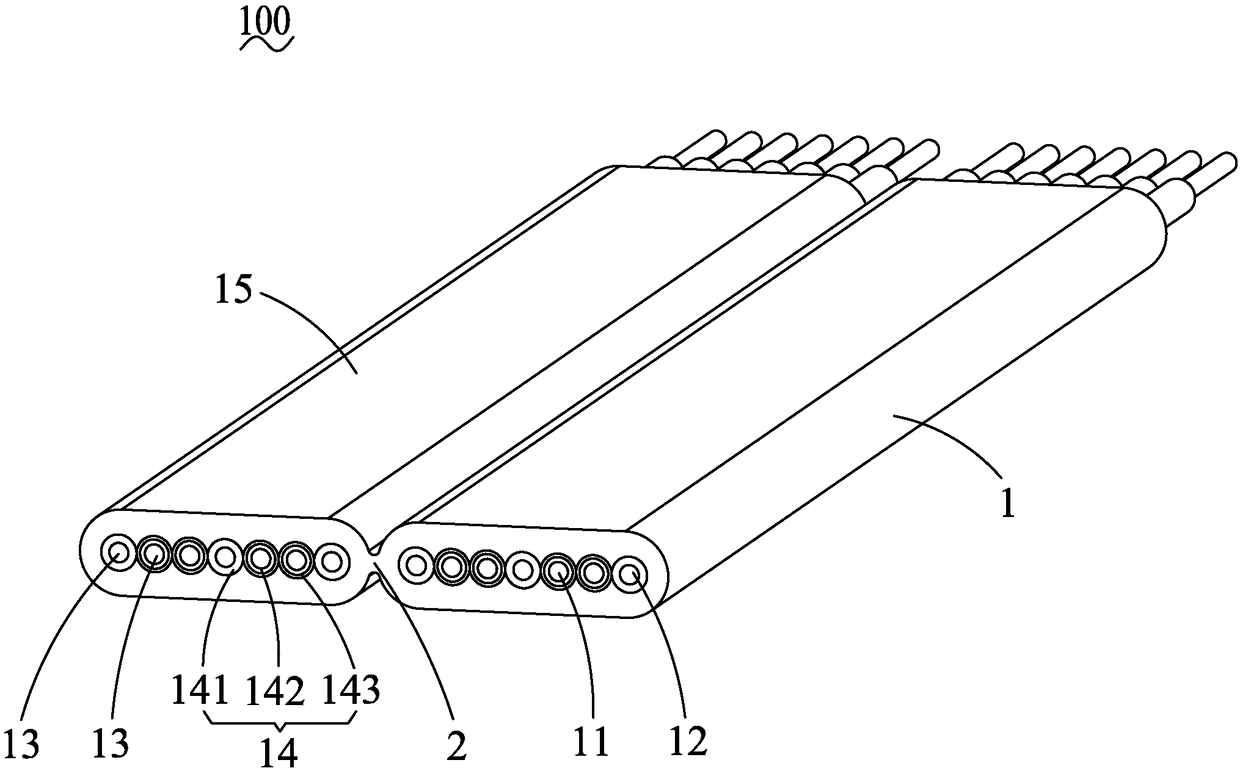 Flat cable combination