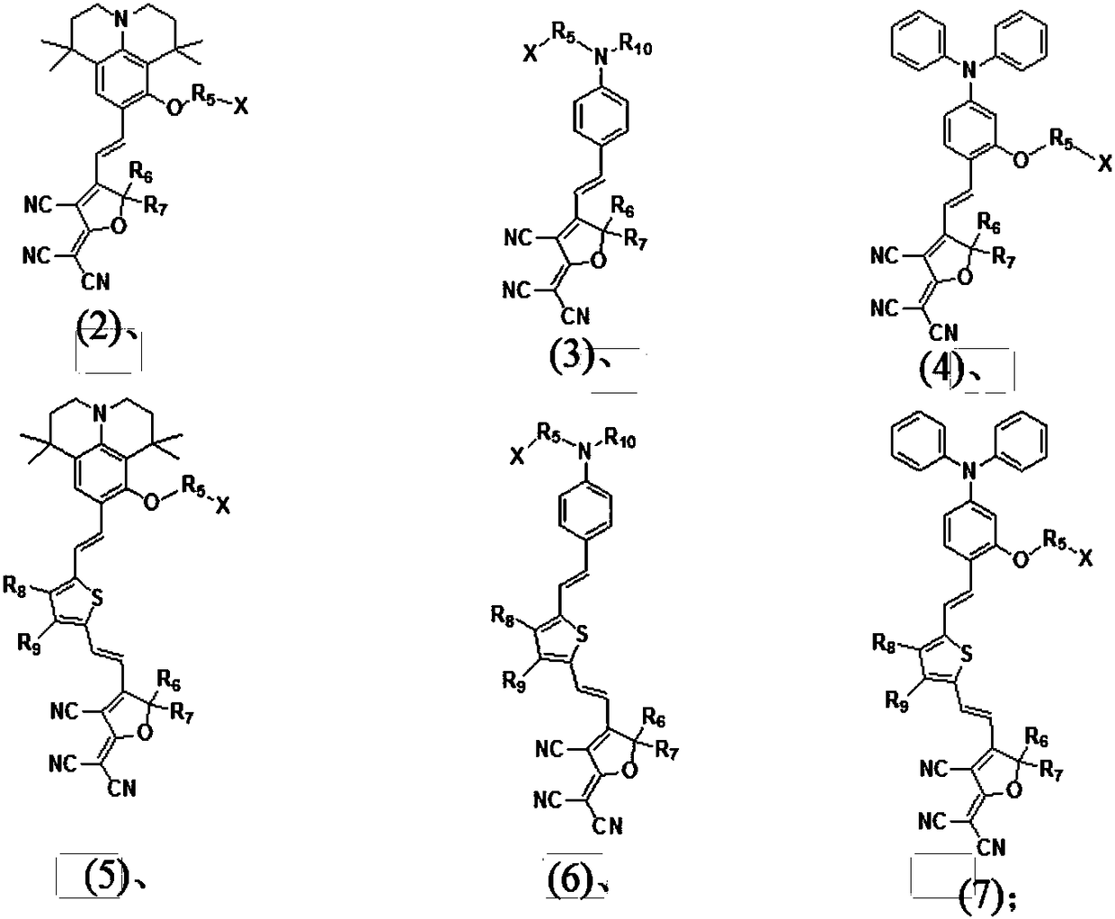 Organic second-order nonlinear optical double chromophore catalyzed and prepared by using Cu(I) as well as preparation method and application thereof