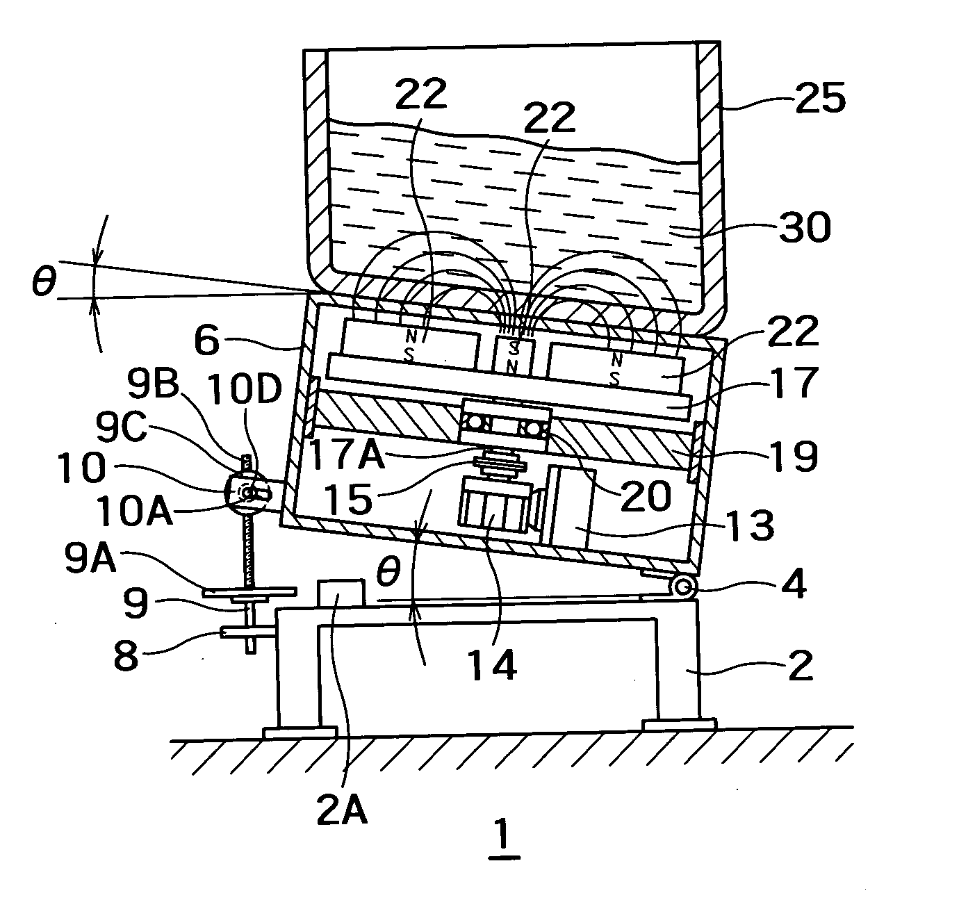 Agitator and melting furnace with agitator