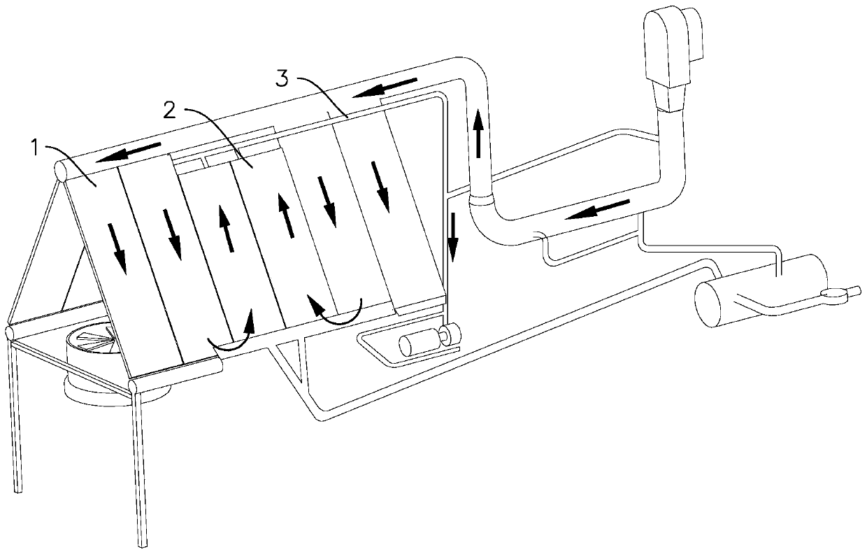 Series connection type air humidity mixed cooling system, air cooling island system and cooling method